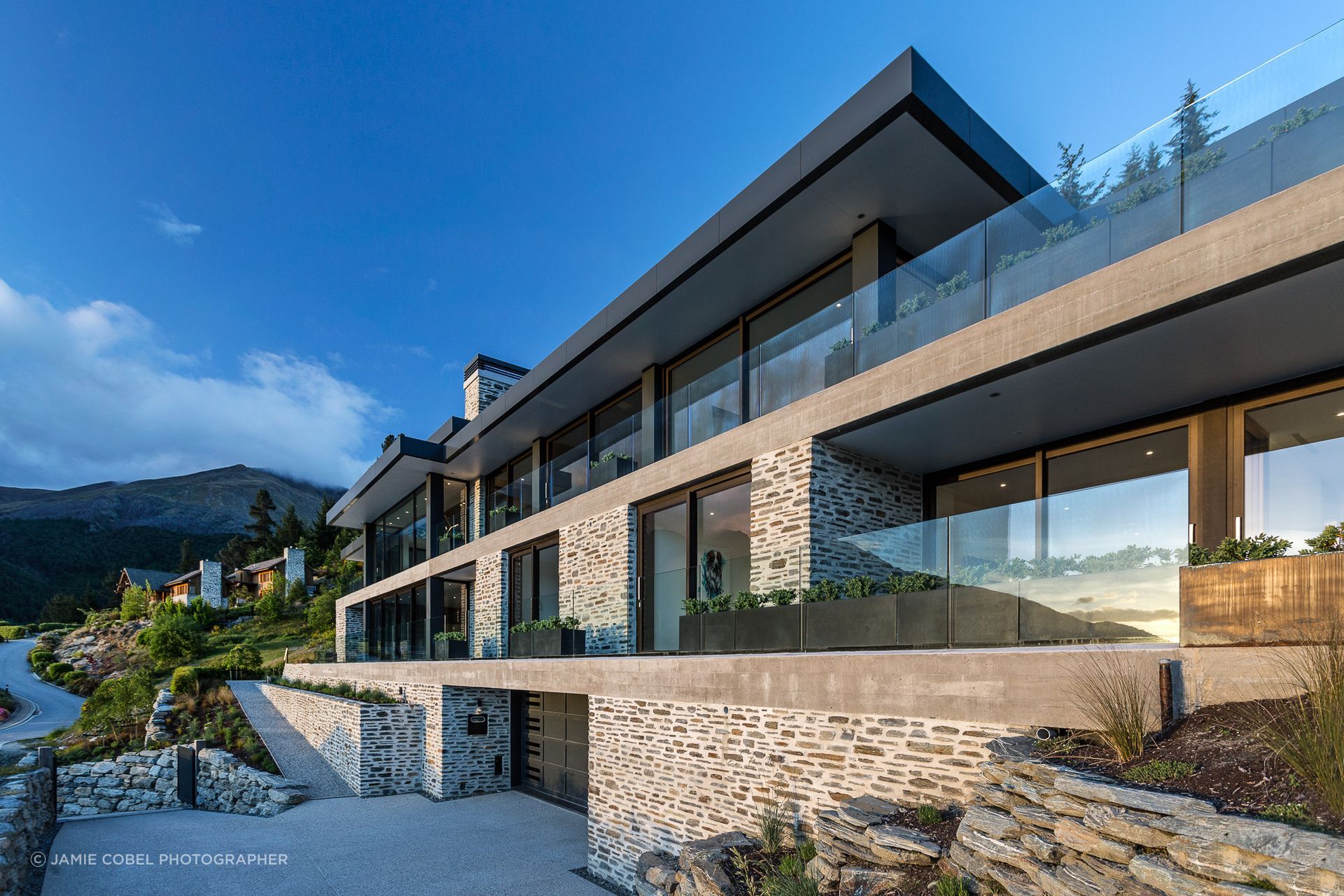 Mason and Wales, Queenstown — a stunning alpine home with exquisite natural stone cladding — Photography by Jamie Cobel