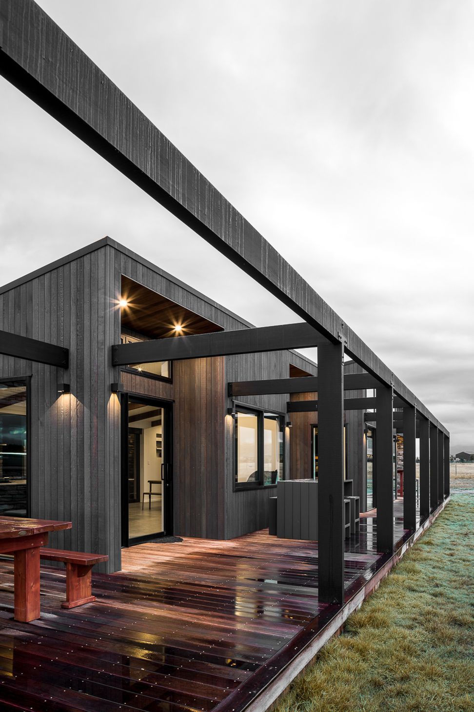 Due to the changeable, often harsh weather,  the designer chose a palette of clean, robust and hardworking materials that will weather nicely as the years go by.