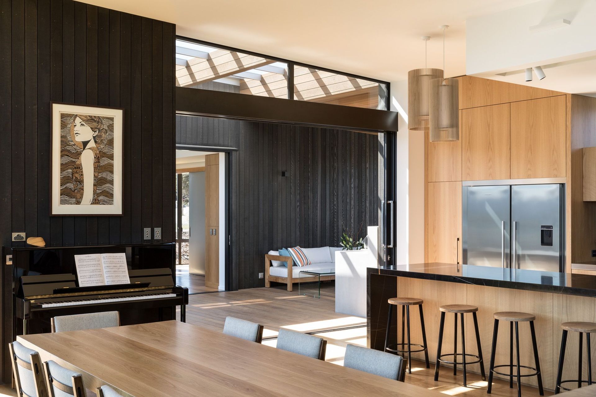  The large pocket sliding doors were designed to open away from the setting sun and prevailing winds. 