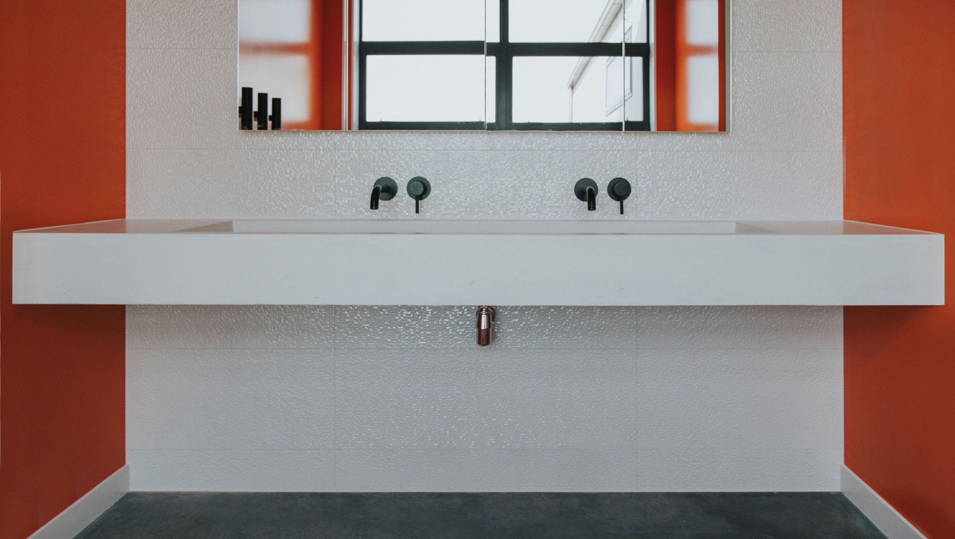 Bright Orange Bathroom