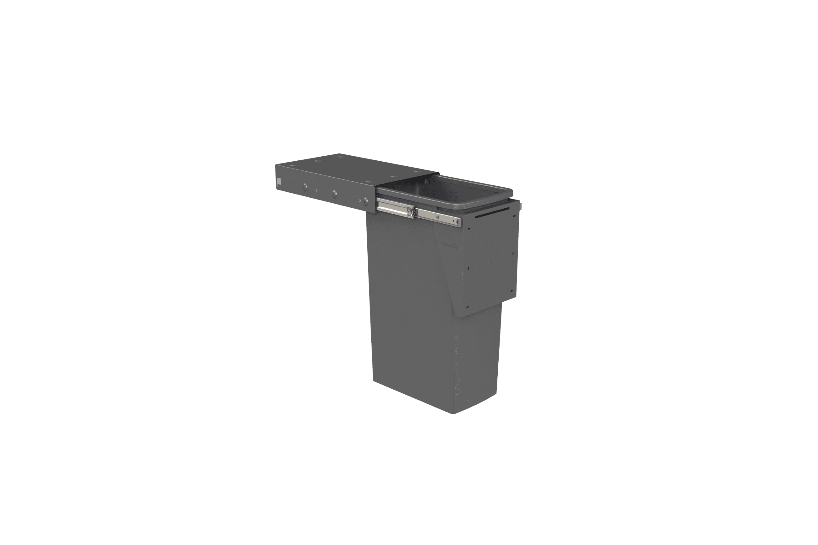 Compact Bin Storage - 1 x 40 Litre Bucket - Cinder - Door Pull