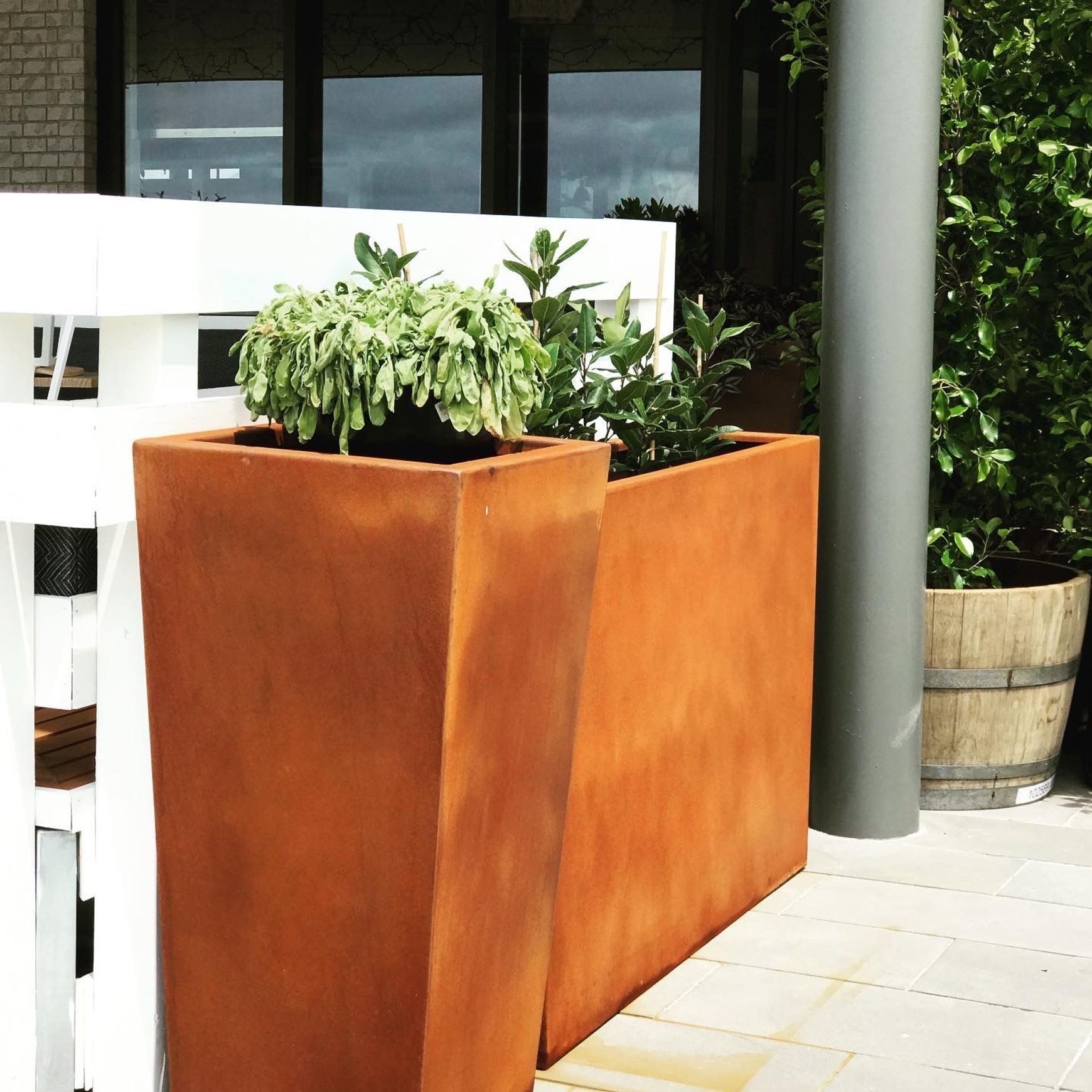 Corten Tapered Column Planter