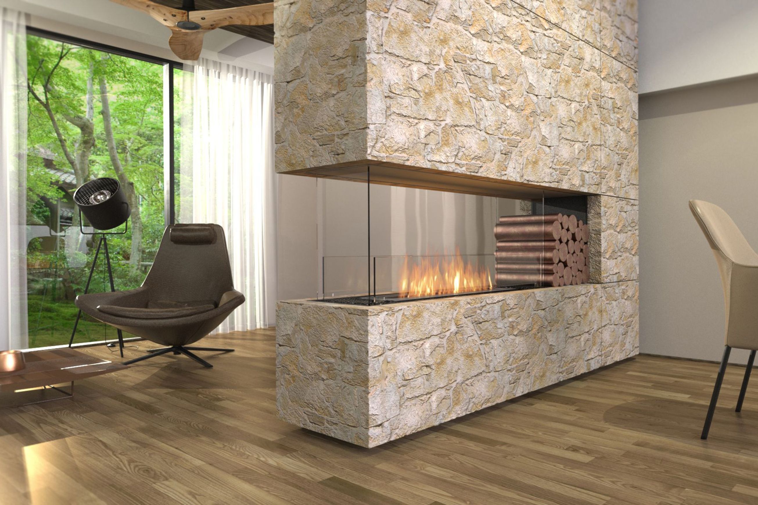 EcoSmart Flex Peninsula 68 Fireplace 