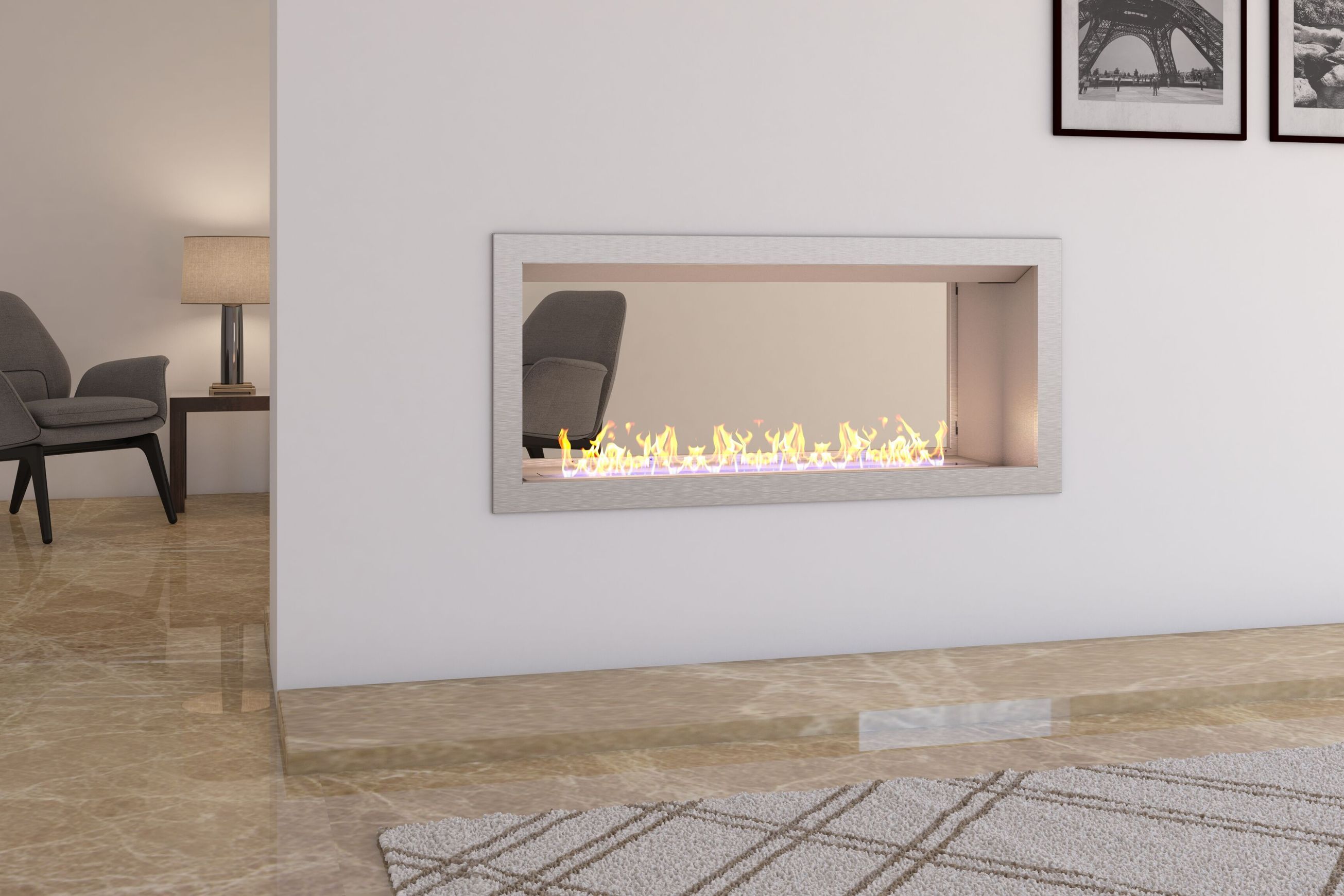 Icon Fires Double Sided Slimline 1100 Biofuel Fireplace 