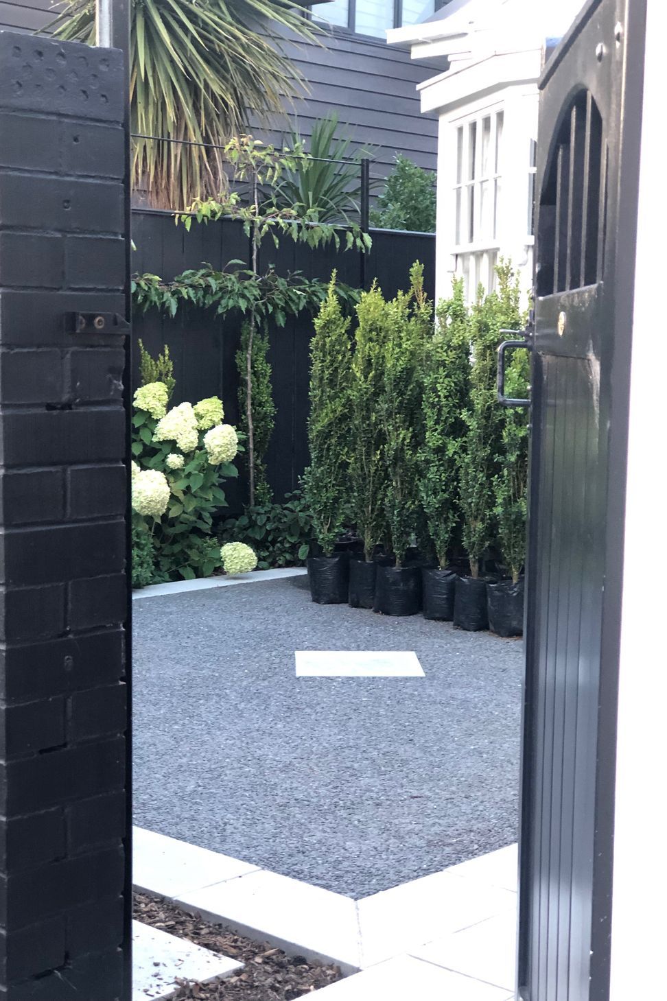 Inside the new front courtyard