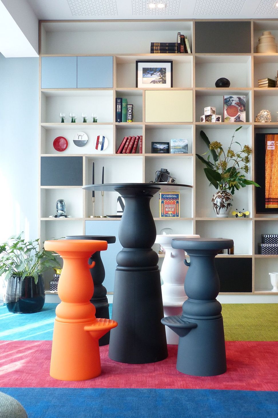 Marcel Wanders' New Antiques range of playful bar stools and leaners allow guests to take a break between their billiards shots in the pre-function space. 