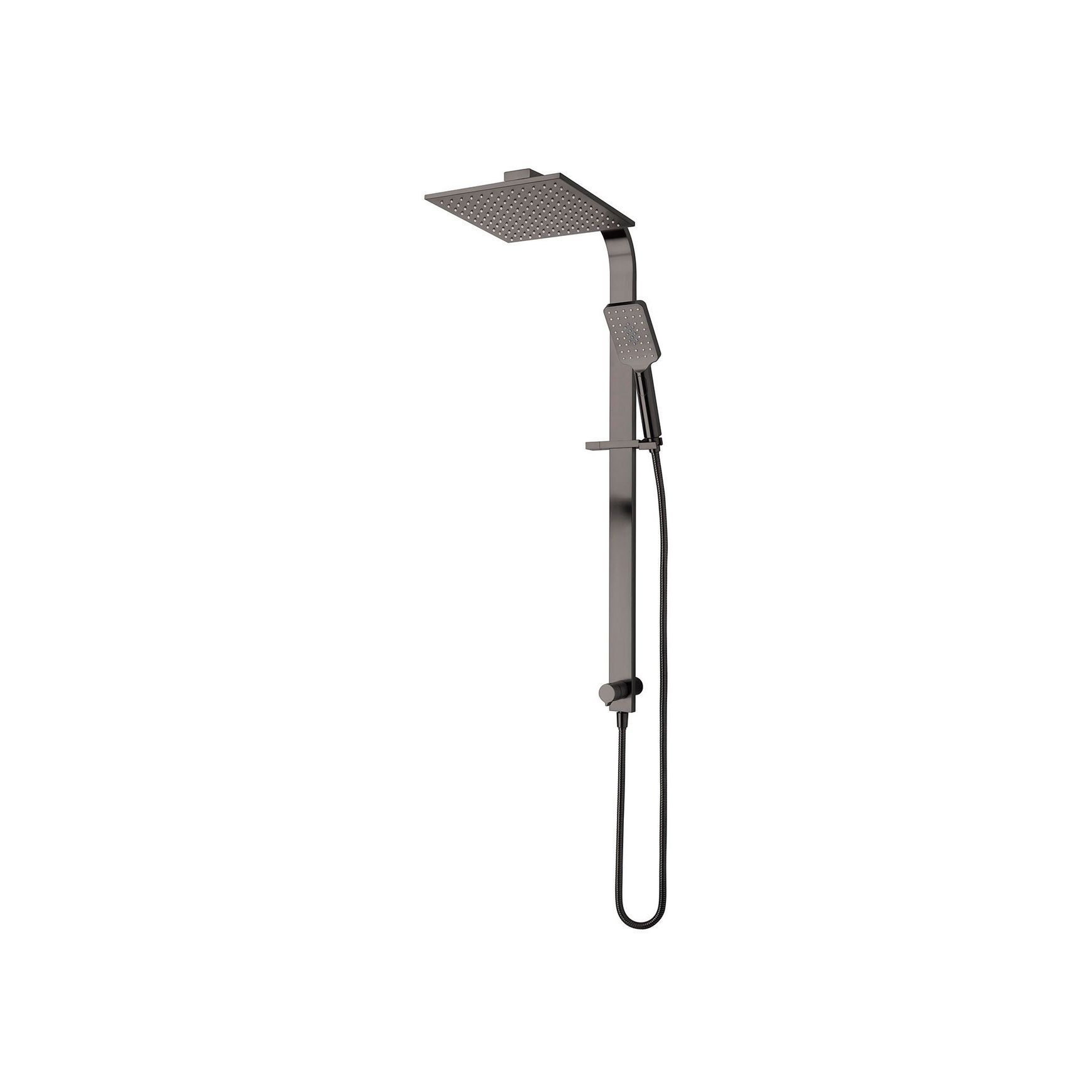 Olympia Brushed Gunmetal Square Double Head Shower VOP73SBG