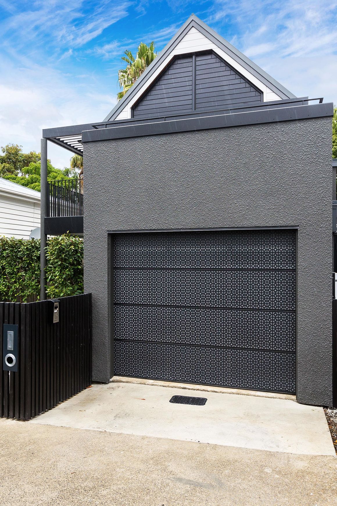 Plexiglass Backed Laser Cut Garage Door