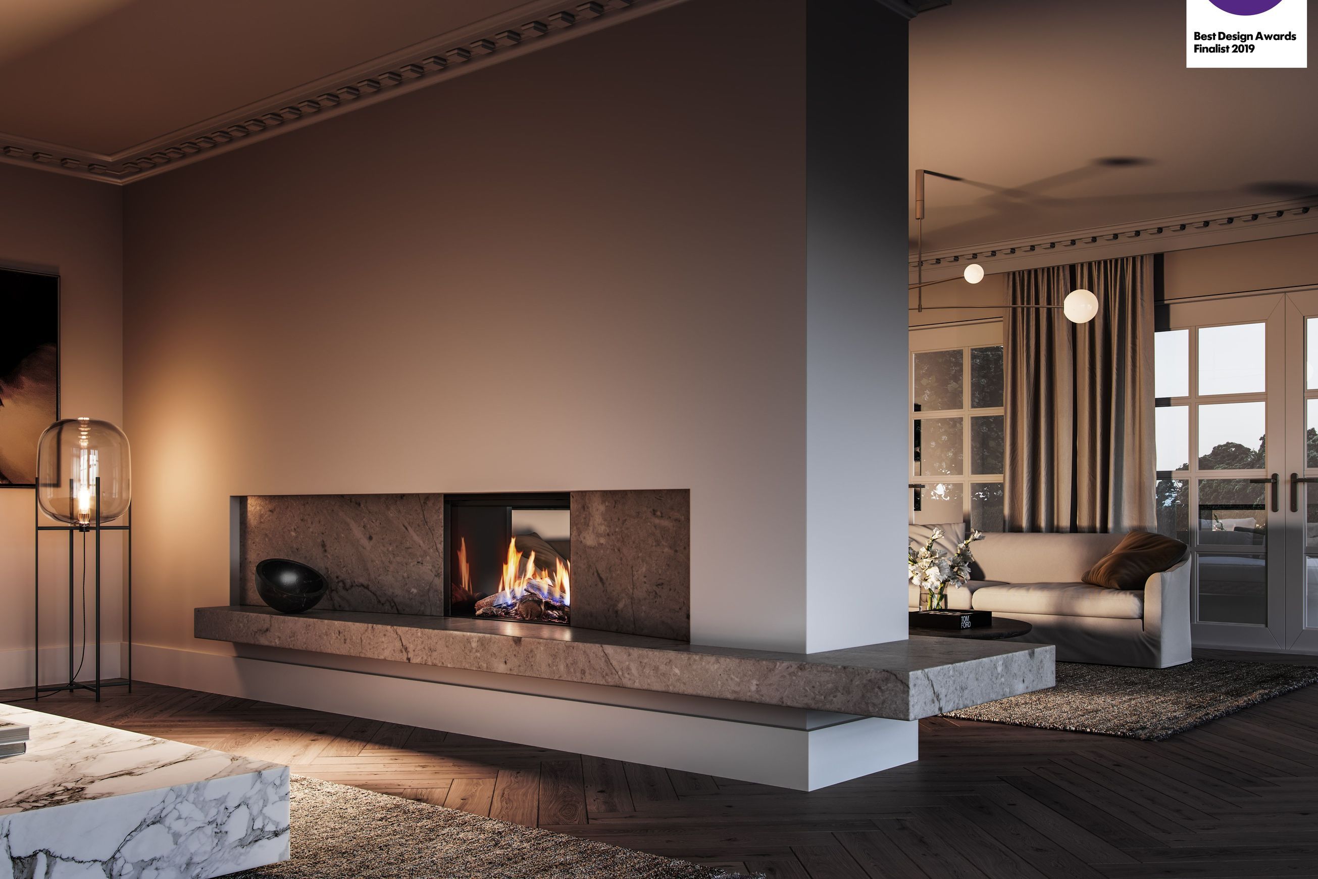 Rinnai Linear 800 Gas Fireplace with FlameTech