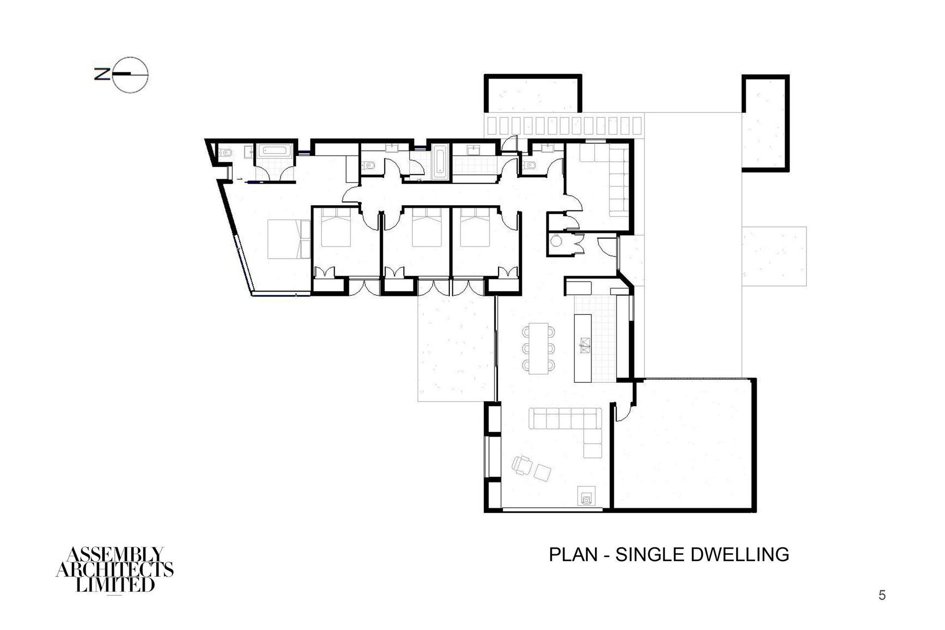 A plan of a typical single dwelling, by Assembly Architects.