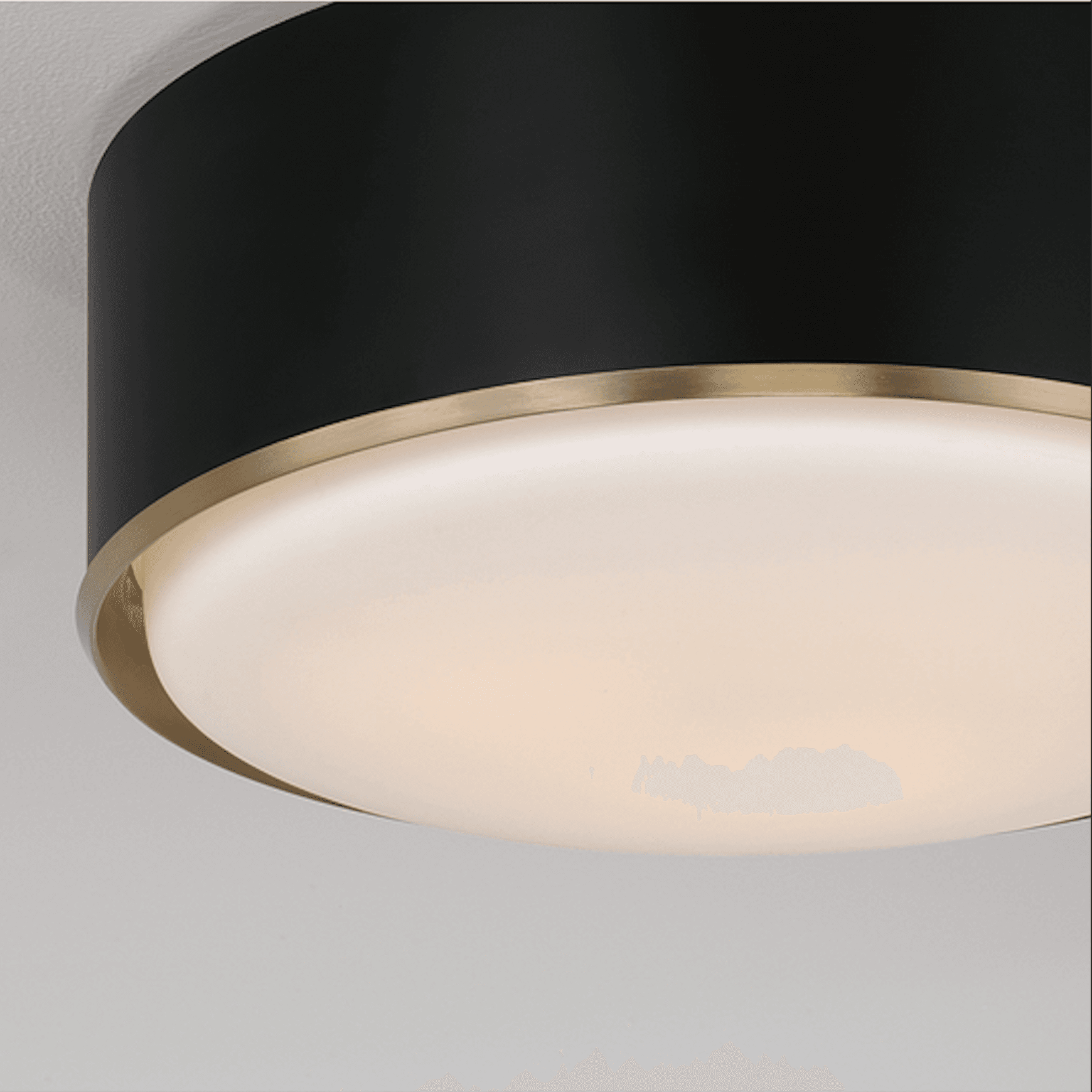 Swell 3 Light Flush Mount in Matte Brass & Black