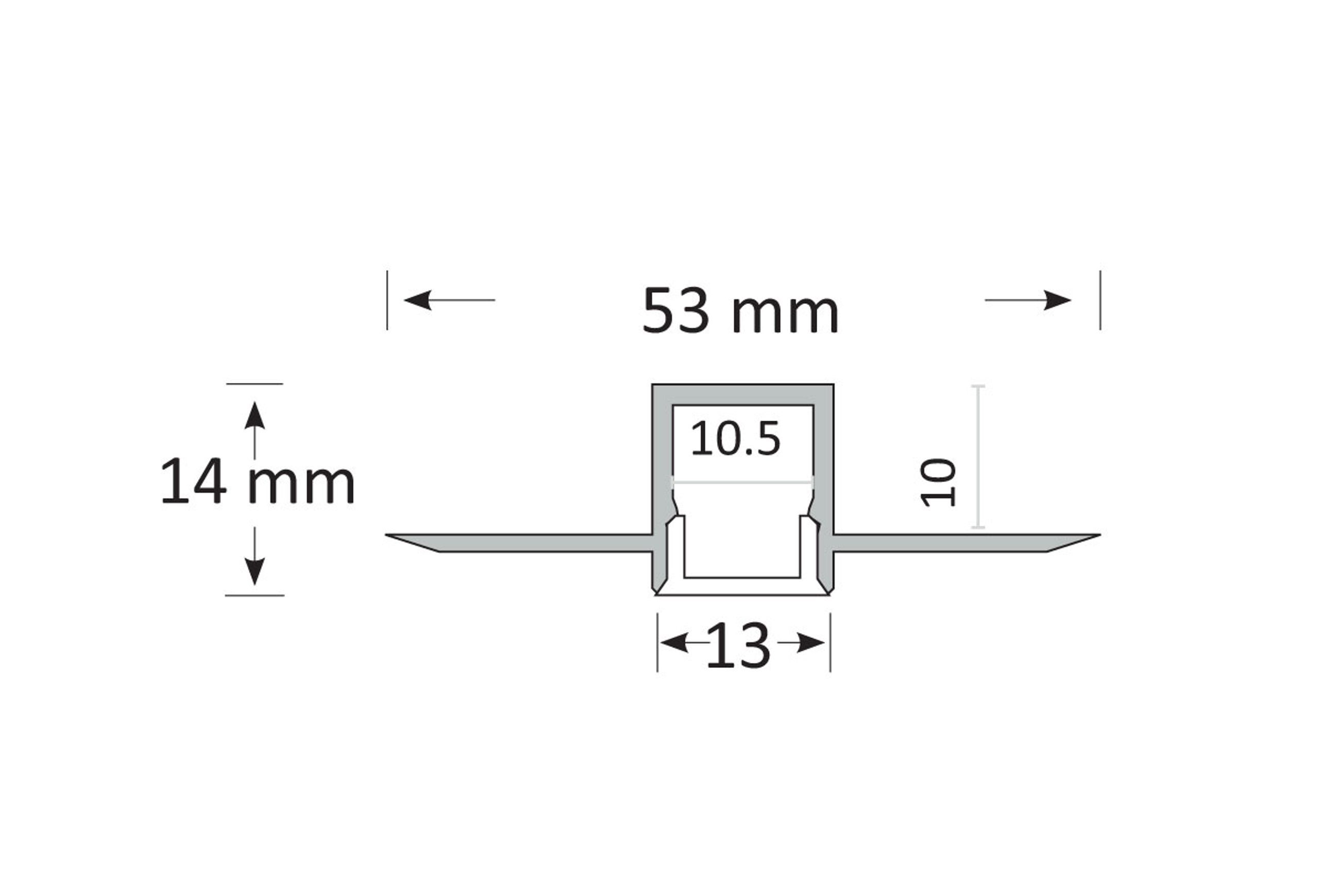 TL005 Reveal Bead LED Profile Trimless Plaster In dimensions