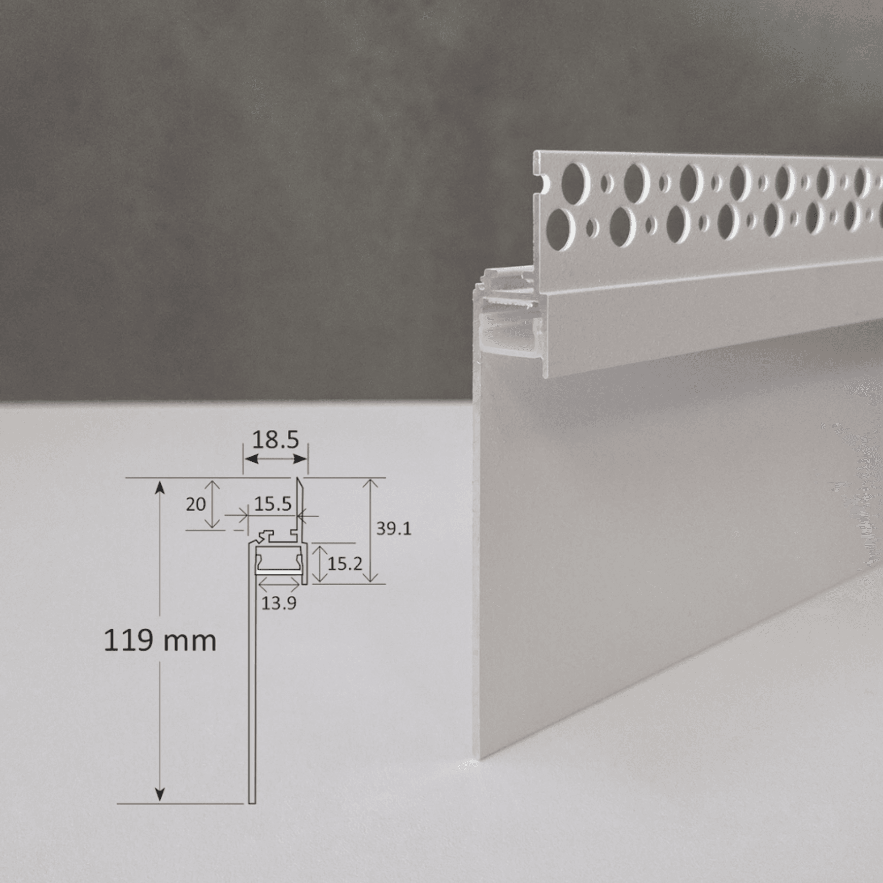 TL013 Plaster In LED Strip Profile for Cove Lighting