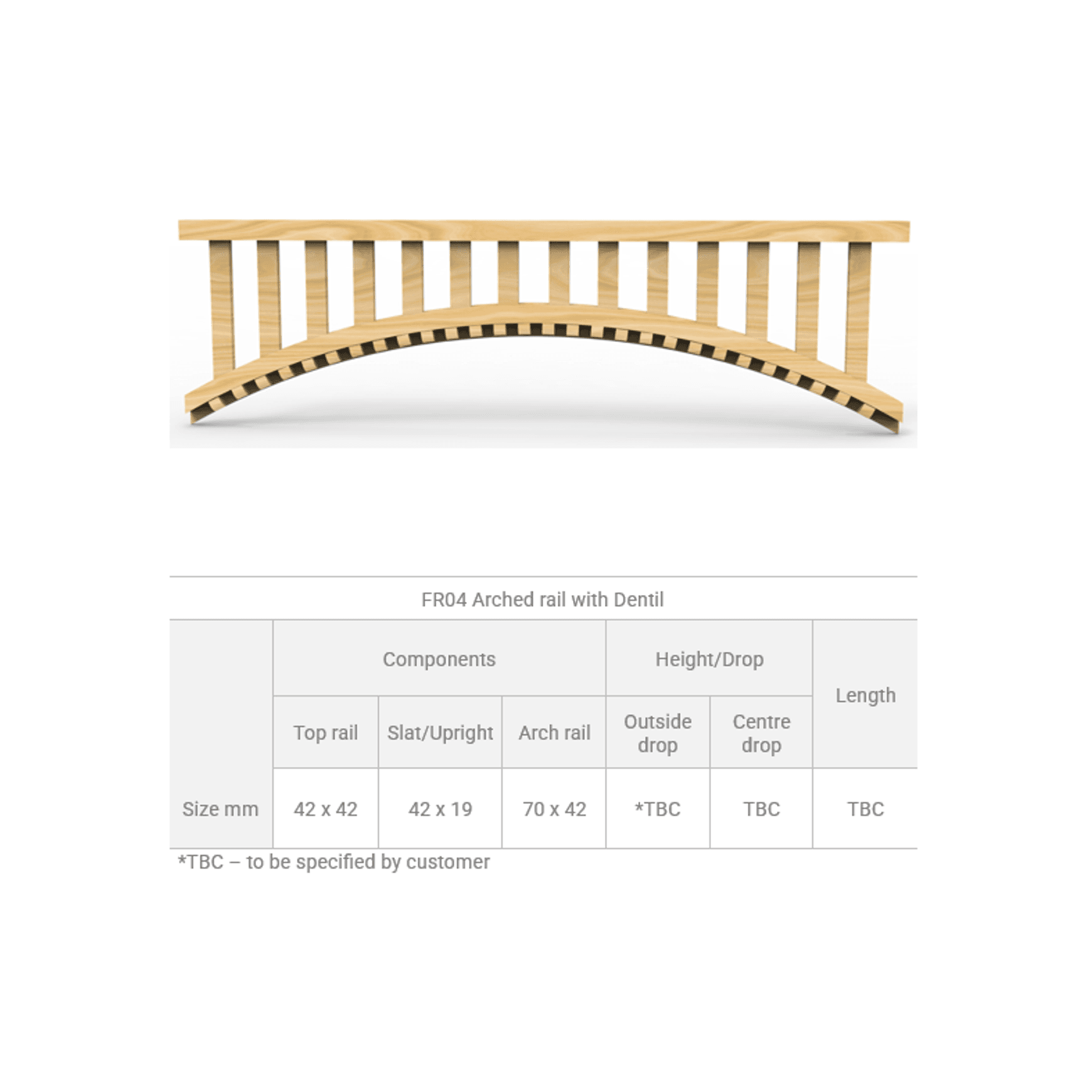 FR04 Arched Exterior Fretwork with Dentil Moulding