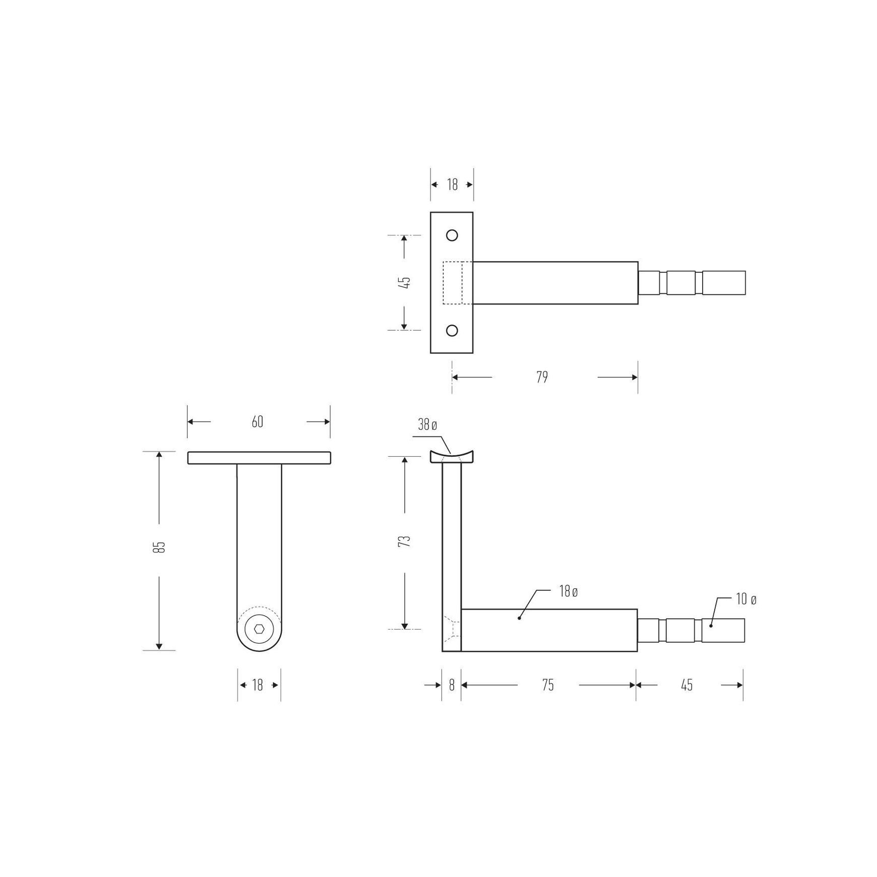 HB510 Stainless Steel Stair Rail Bracket