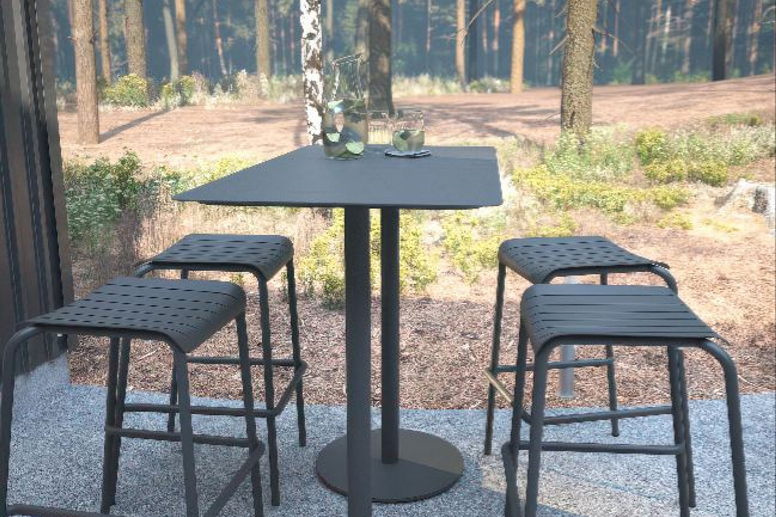 Roku Outdoor Rectangle High Bar Table