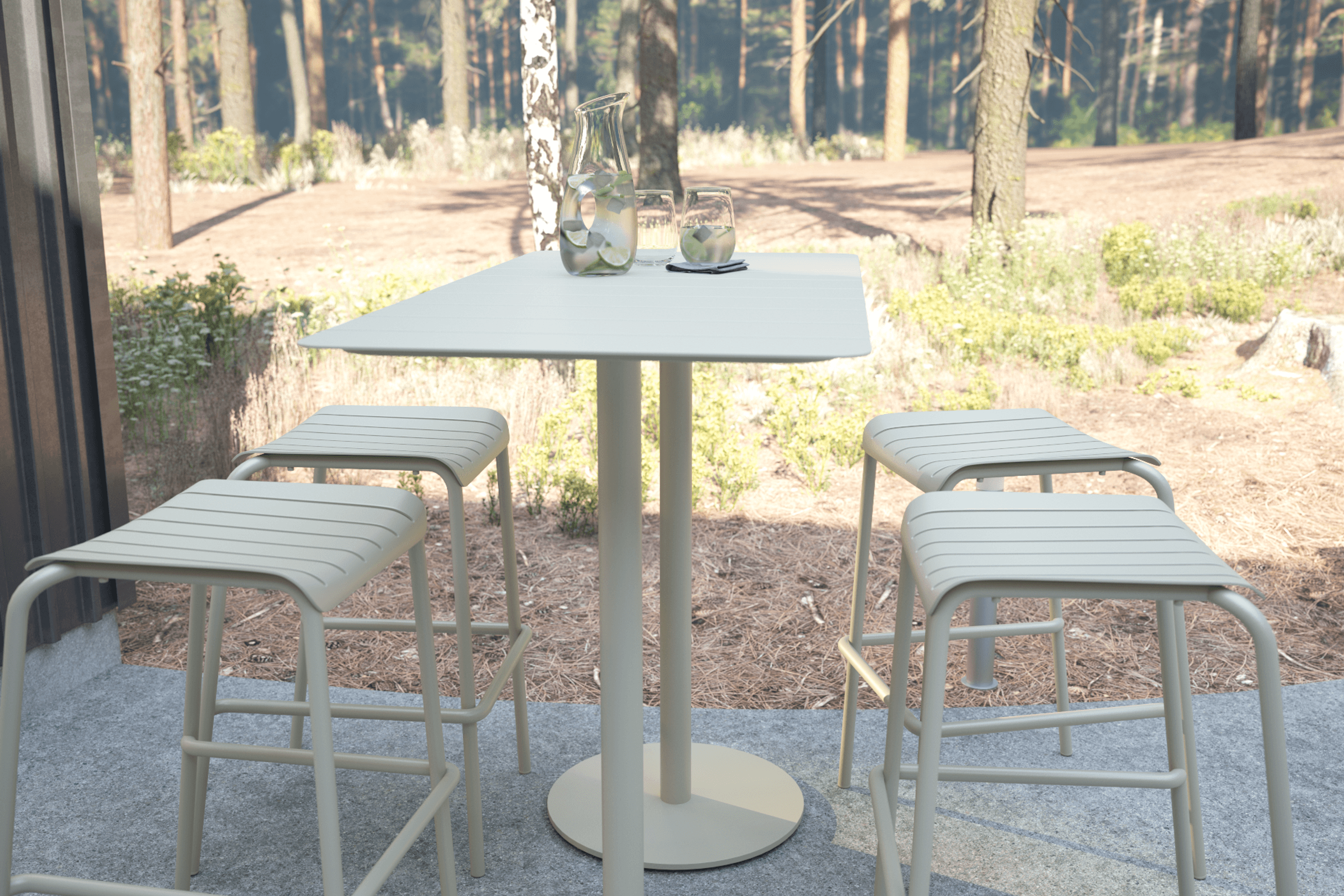 Roku Outdoor Rectangle High Bar Table