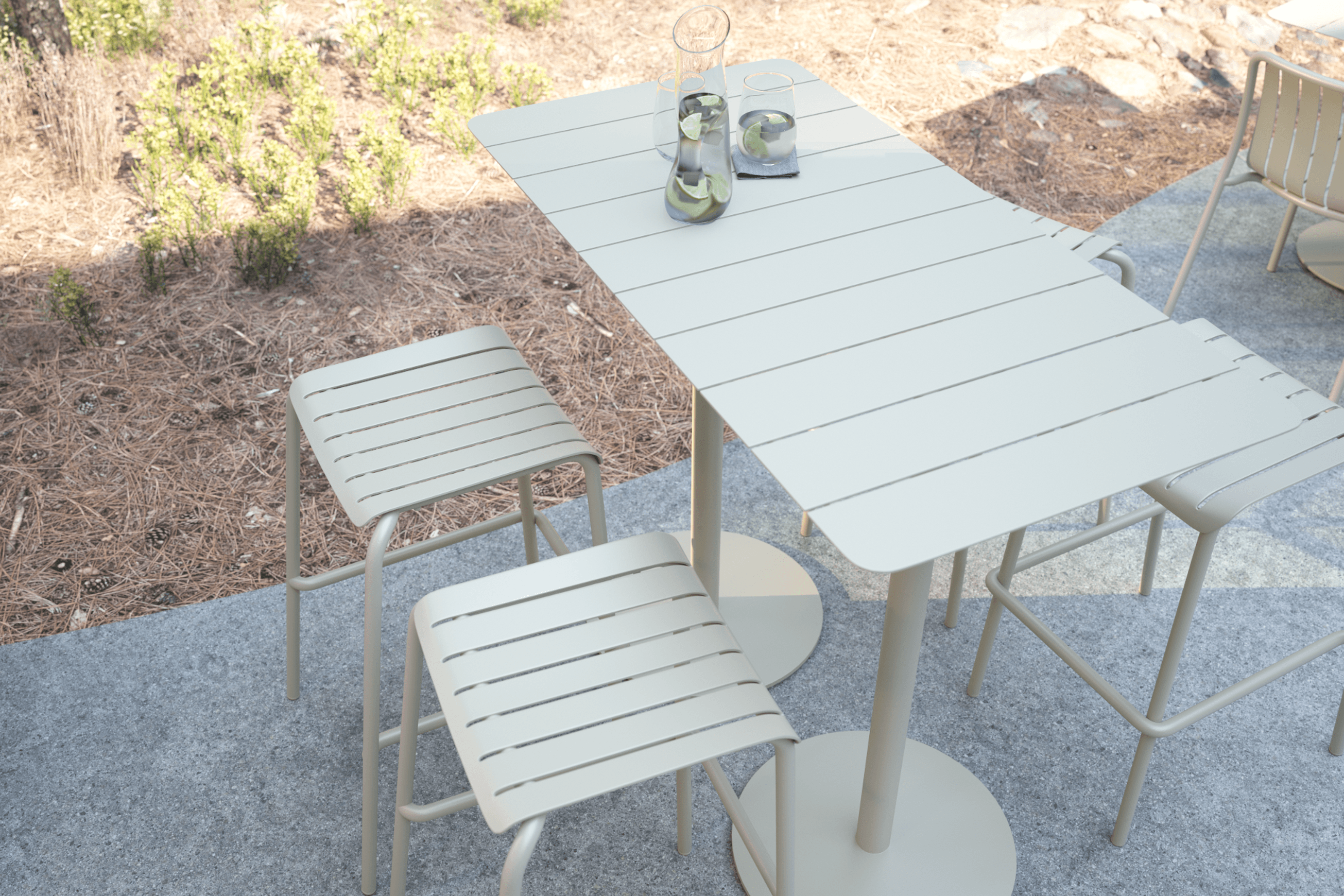 Roku Outdoor Rectangle High Bar Table