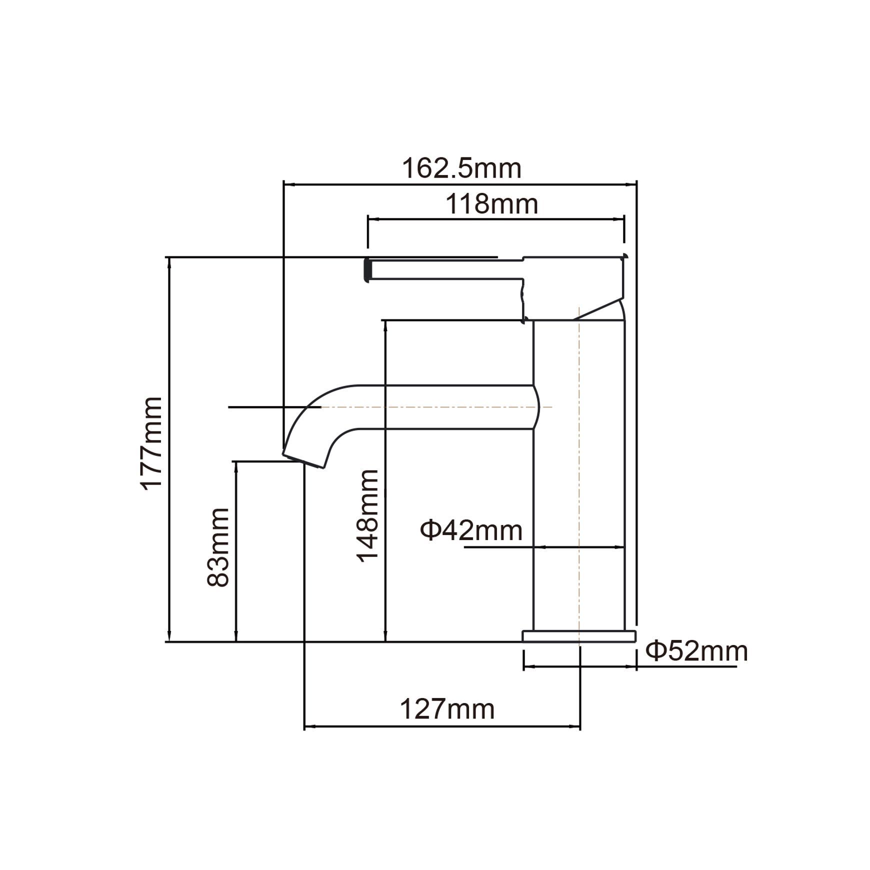 Lucid Pin Basin Mixer Matte Black