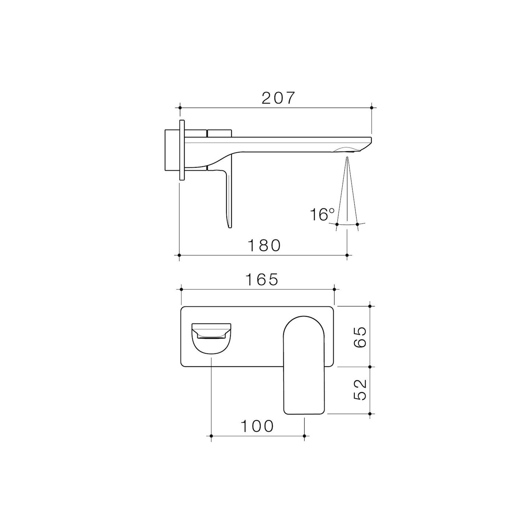 Urbane II Wall Basin Bath Trim Kit 180mm Rectangular Cover Plate