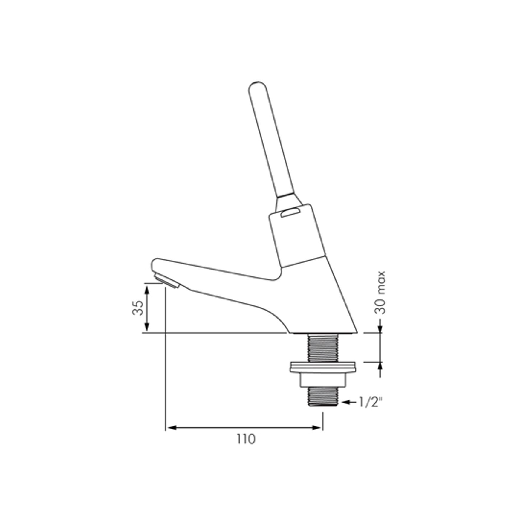 Delabie Tempostop Time Flow Basin Tap Lever Operated