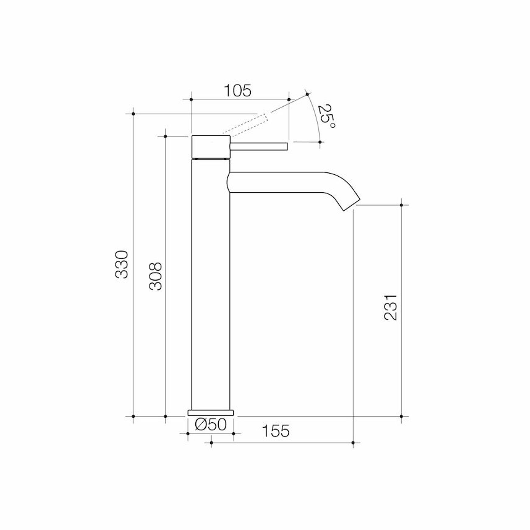 Liano II Tower Basin Mixer - All Pressure - Lead Free
