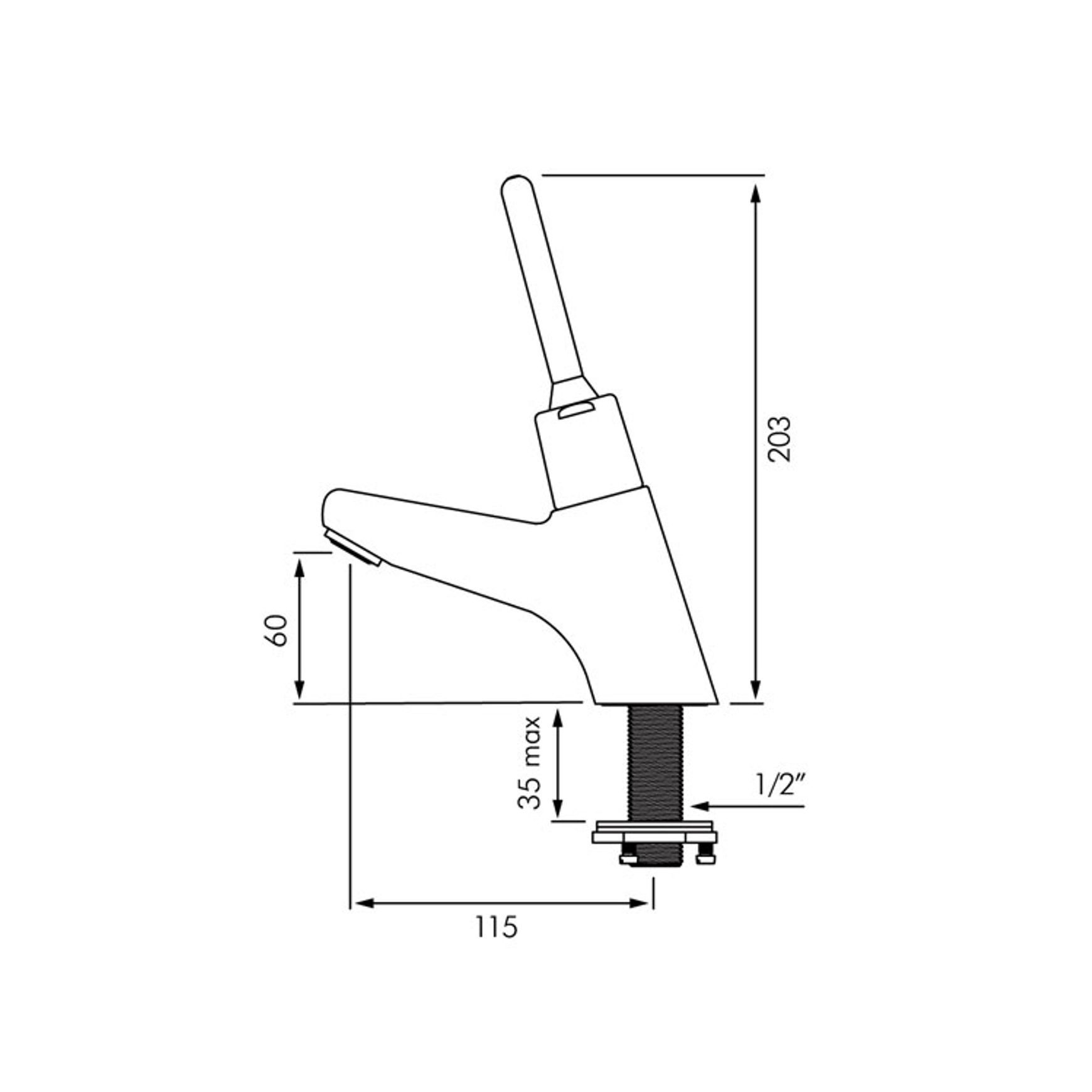 Delabie Tempostop 2 Time Flow Basin Tap Lever Operated
