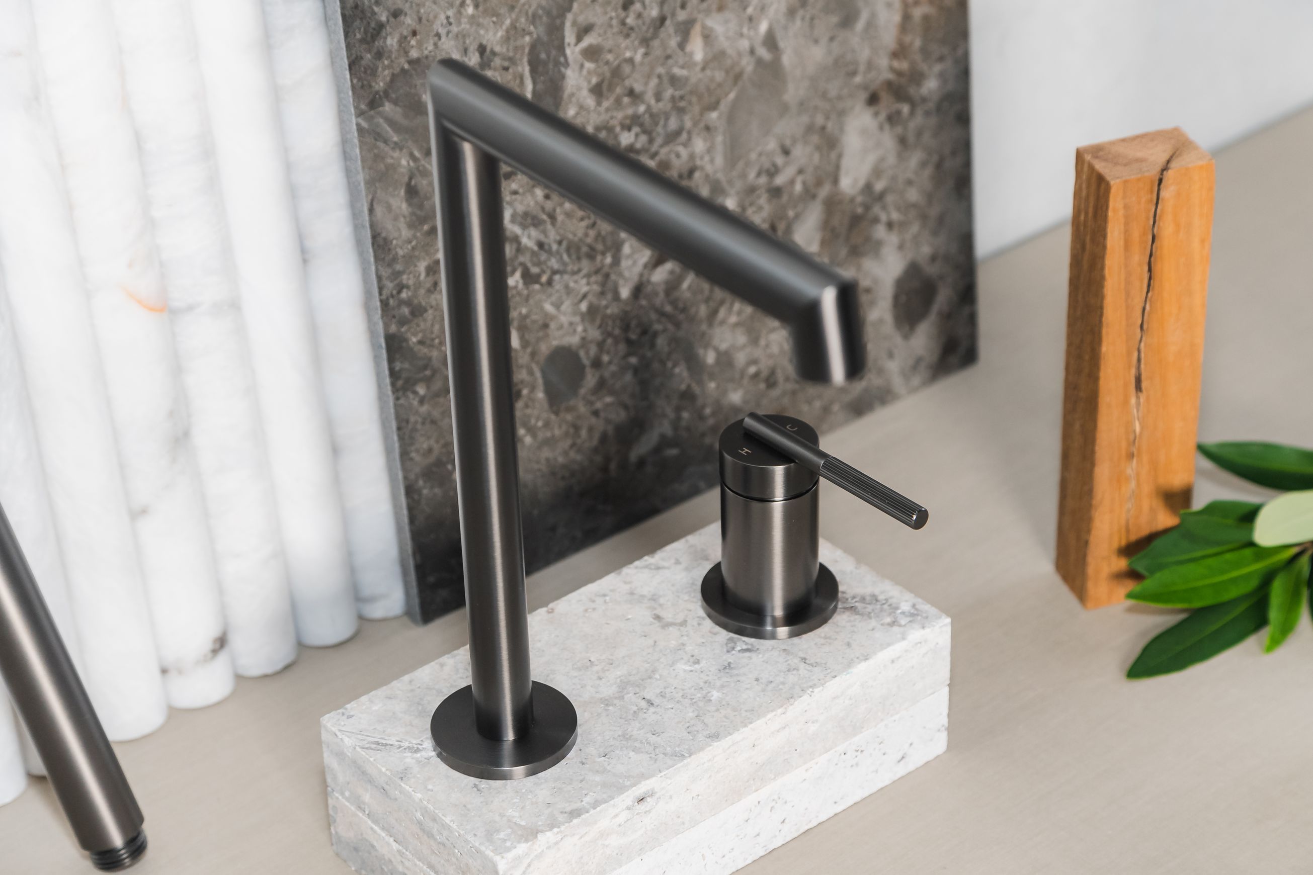 Caddence Split Type Basin Mixer Gun Metal Grey