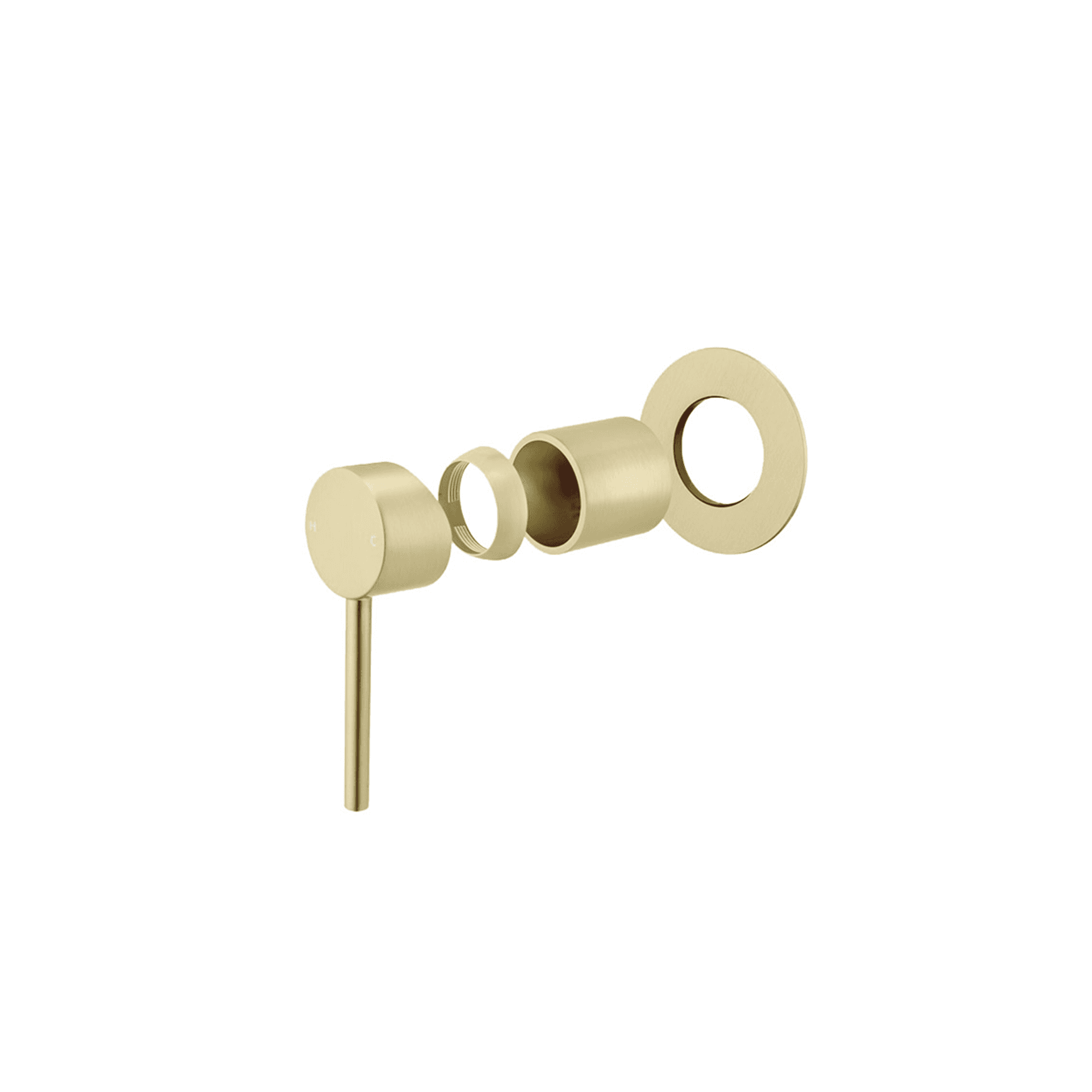 Lucid Pin Wall Mixer Trim Kit Light Brushed Brass