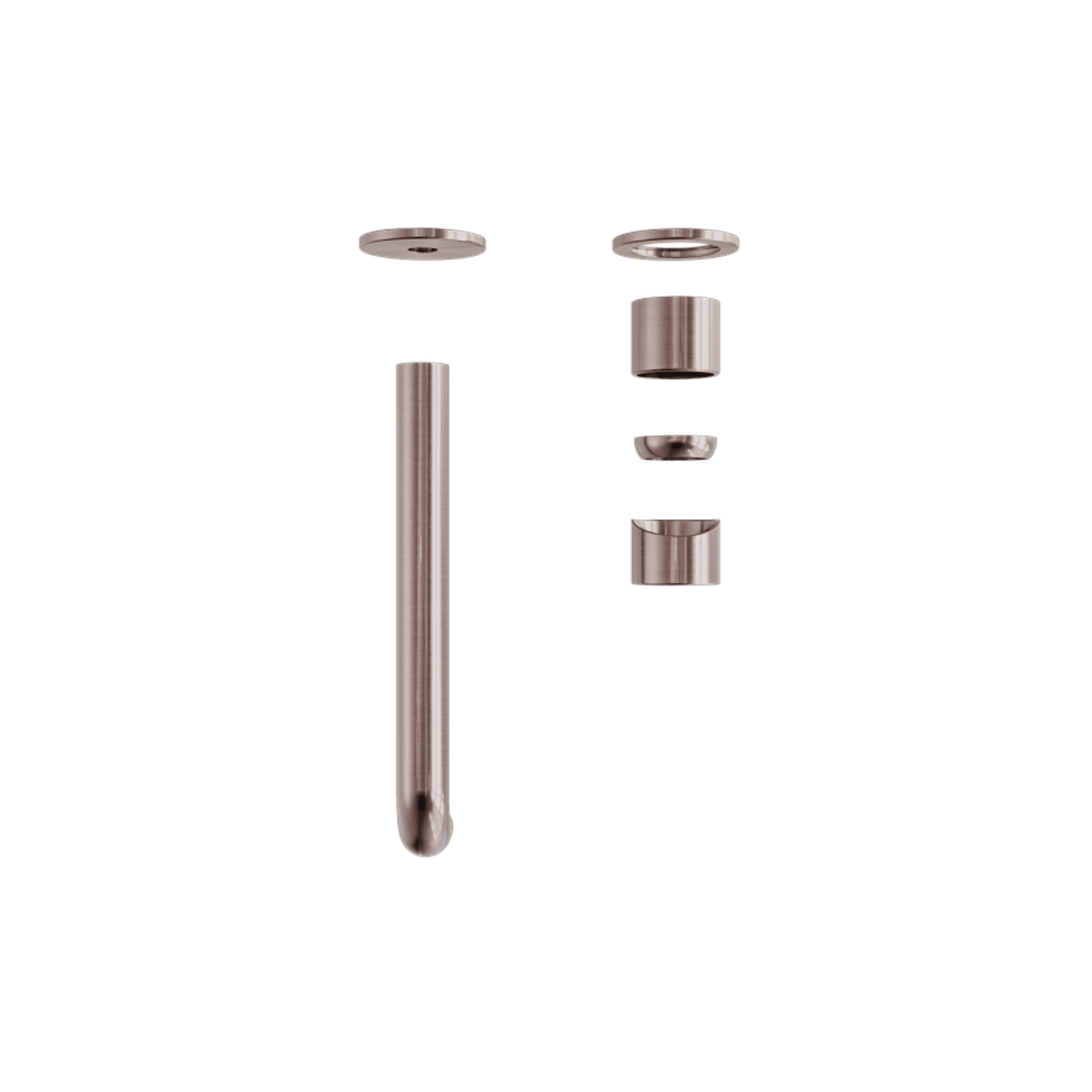 Zen SS316L Wall Basin/Bath Mixer Separate Back Plate 185mm Spout Trim Kits | Brushed Bronze