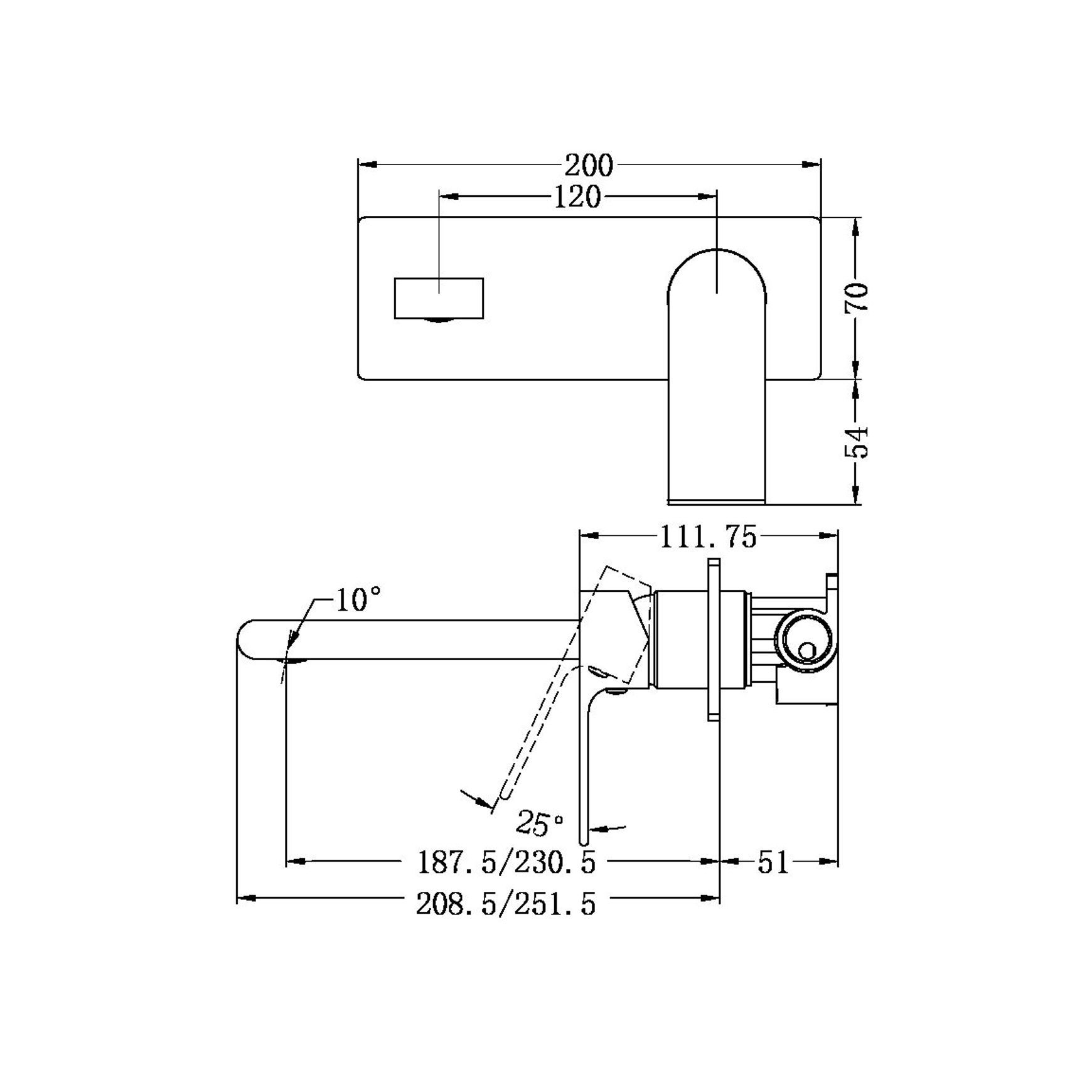 Bianca Basin/Bath Mixer 230mm | Matte Black