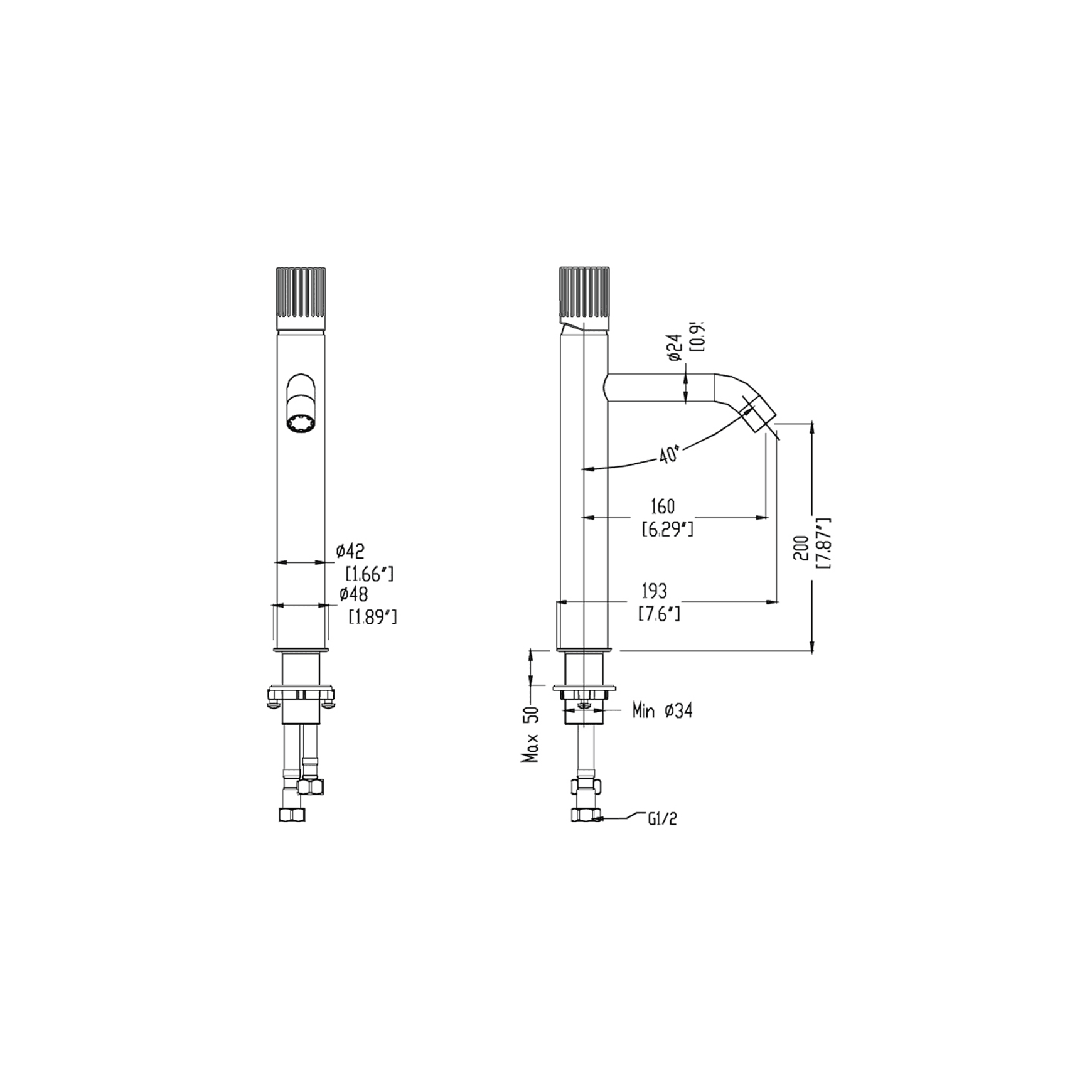 Pettine Extended Height Basin Mixer