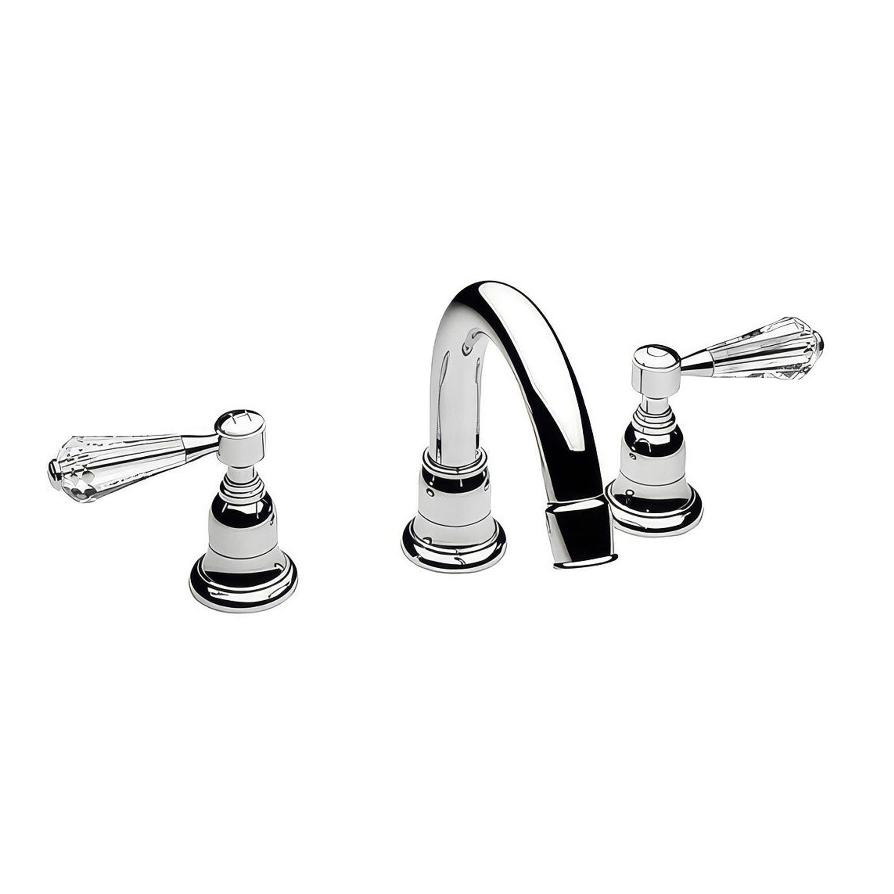 Fairfield - Crystal lever basin tap with high spout