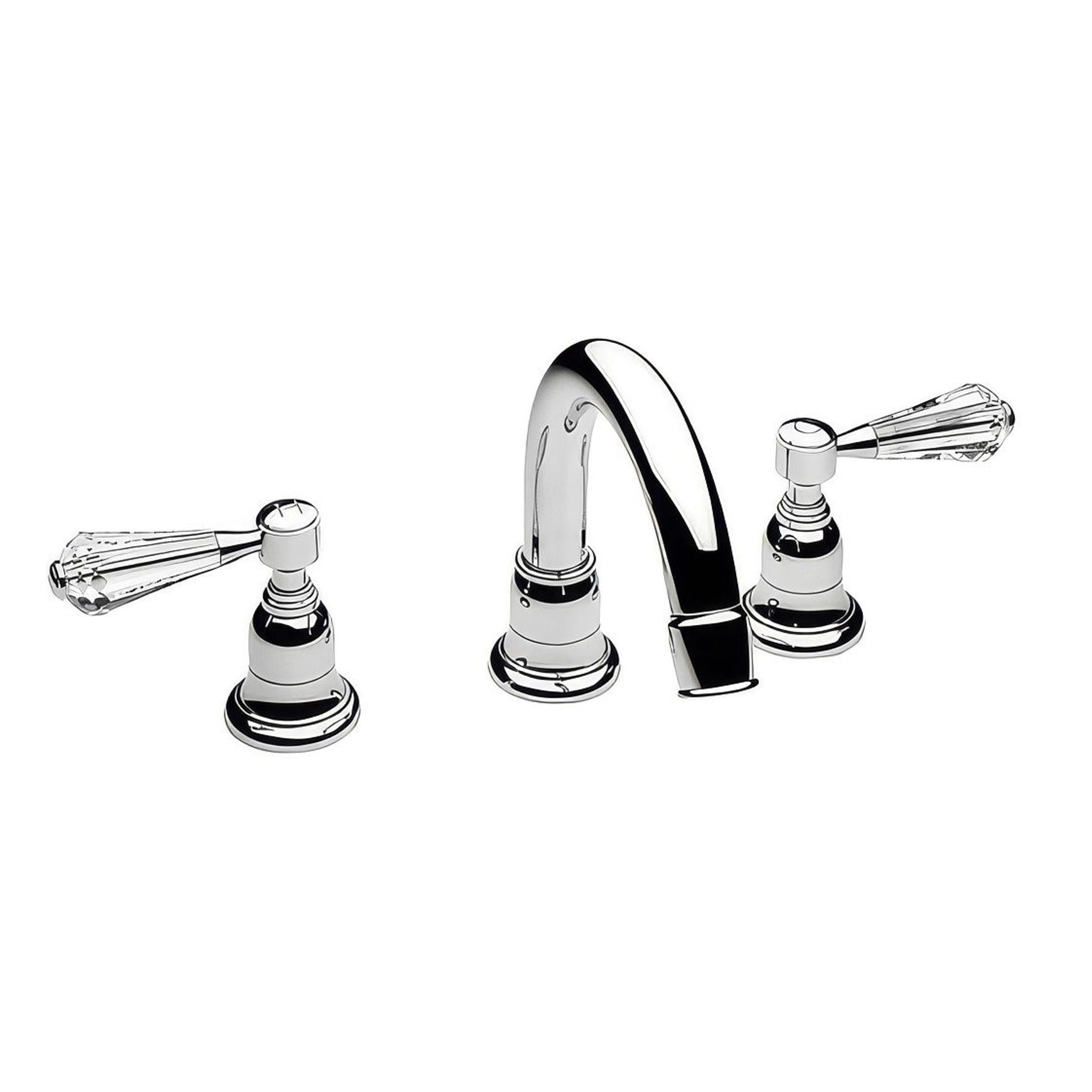 Fairfield - Crystal lever basin tap with high spout