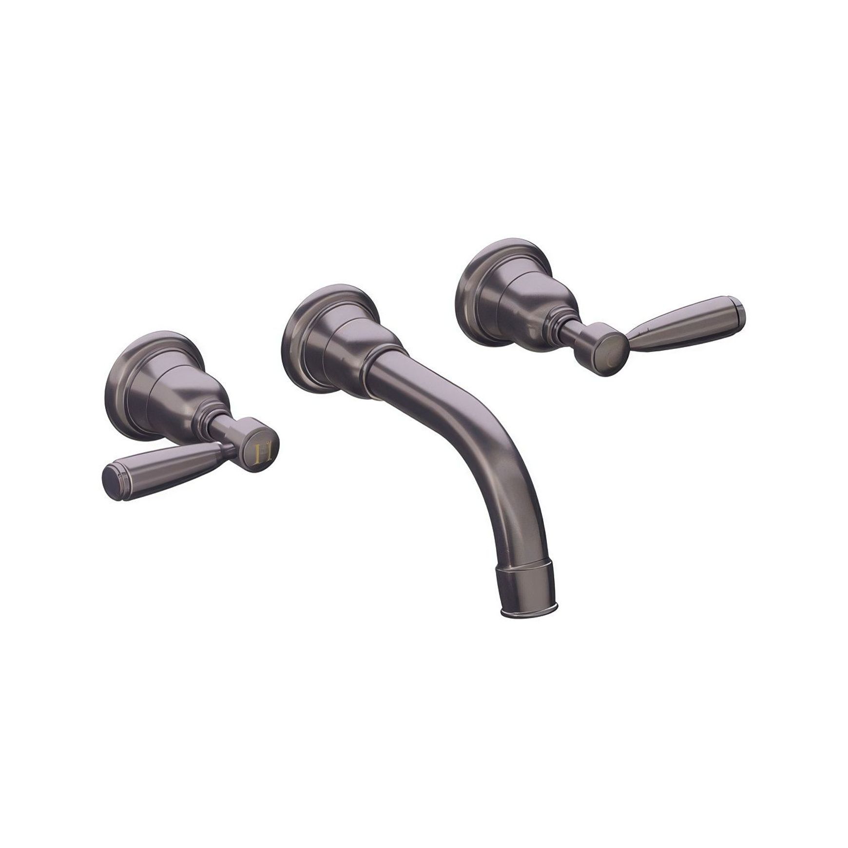 Fairfield - Wall mounted basin tap with metal levers
