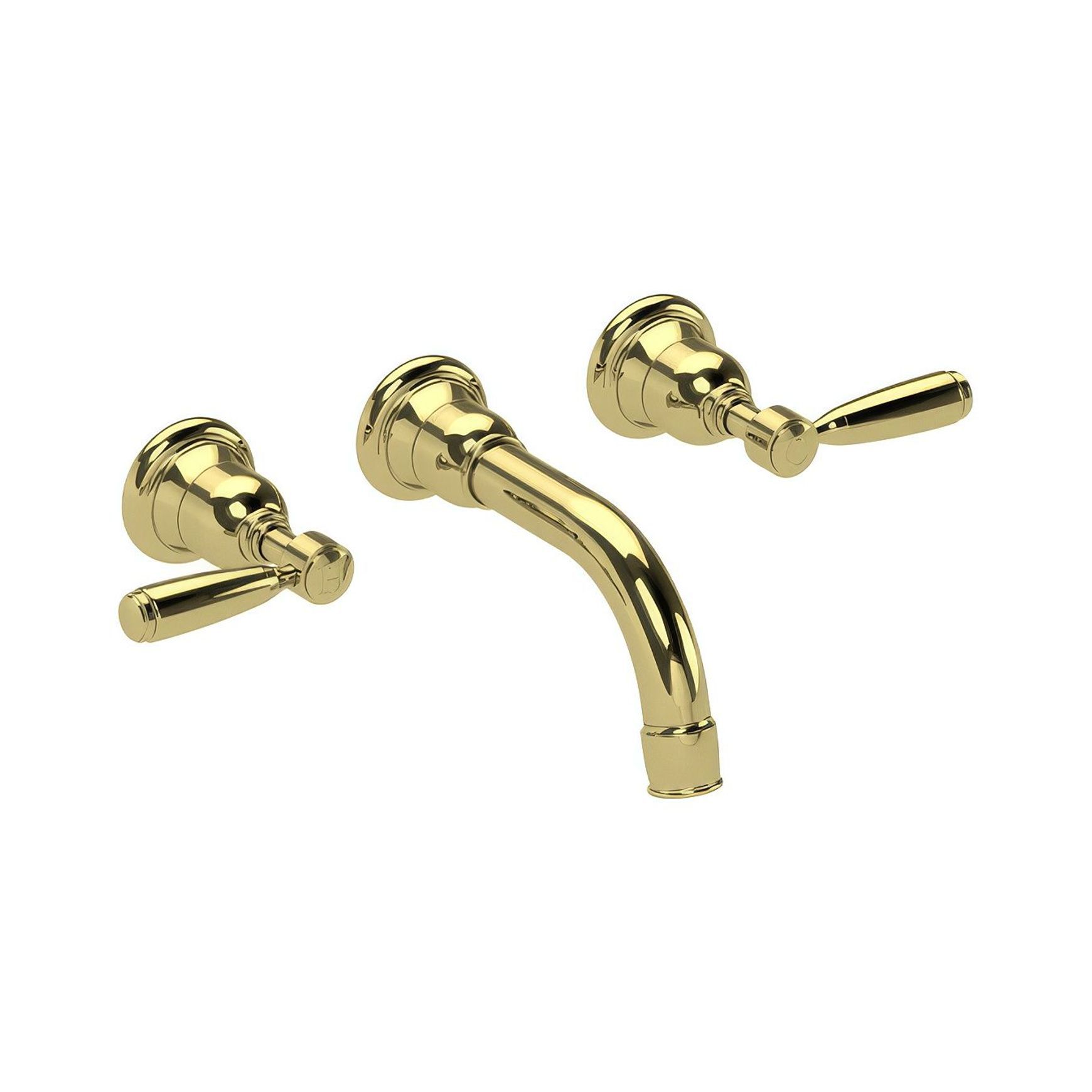 Fairfield - Wall mounted basin tap with metal levers