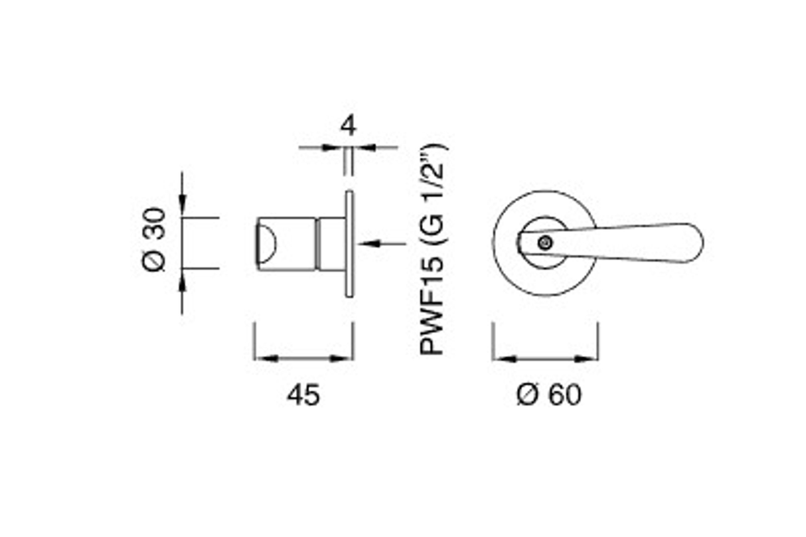 LUTEZIA PLUS Wall Mounted 2 Way Diverter by CEA