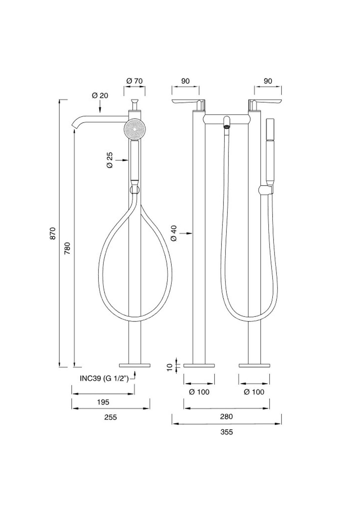 LUTEZIA Free Standing Bathtub Tap by CEA