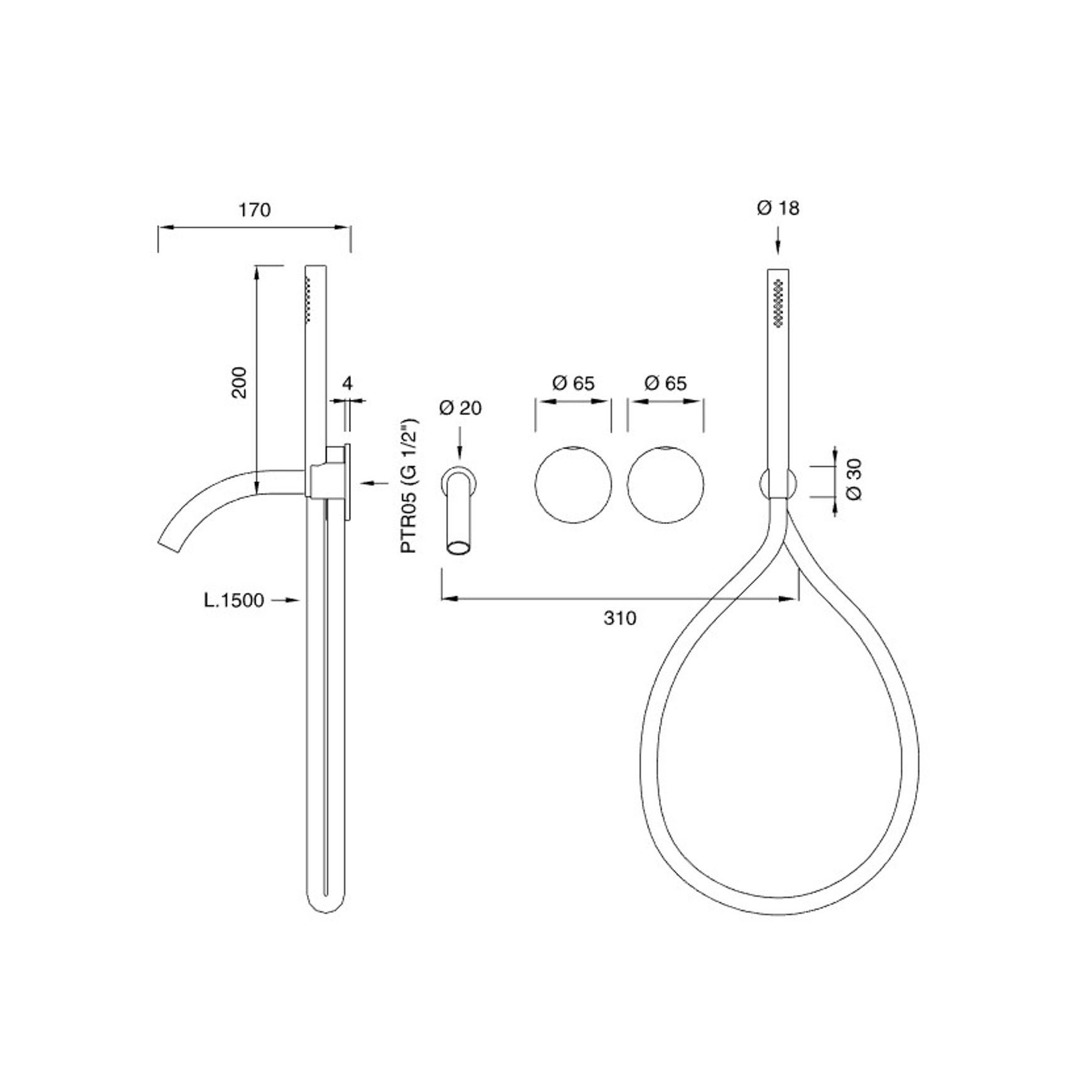 GIOTTO Wall Mounted 2 Mixer by CEA