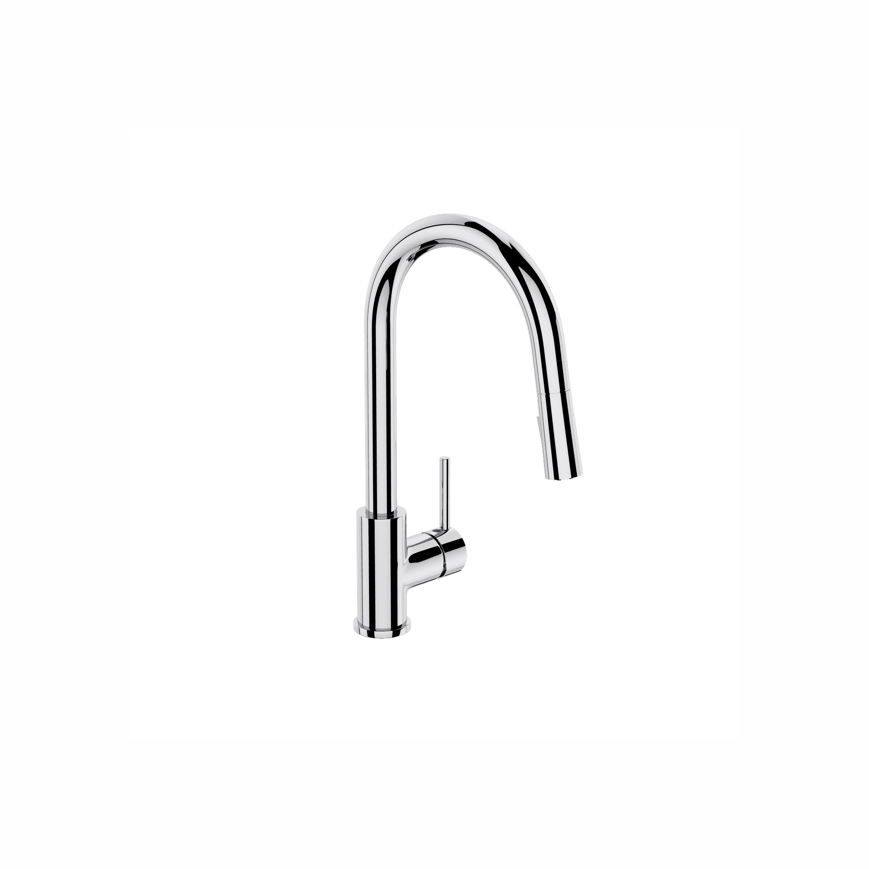 Uno Goose Neck Kitchen Mixer With Pull Out Spray