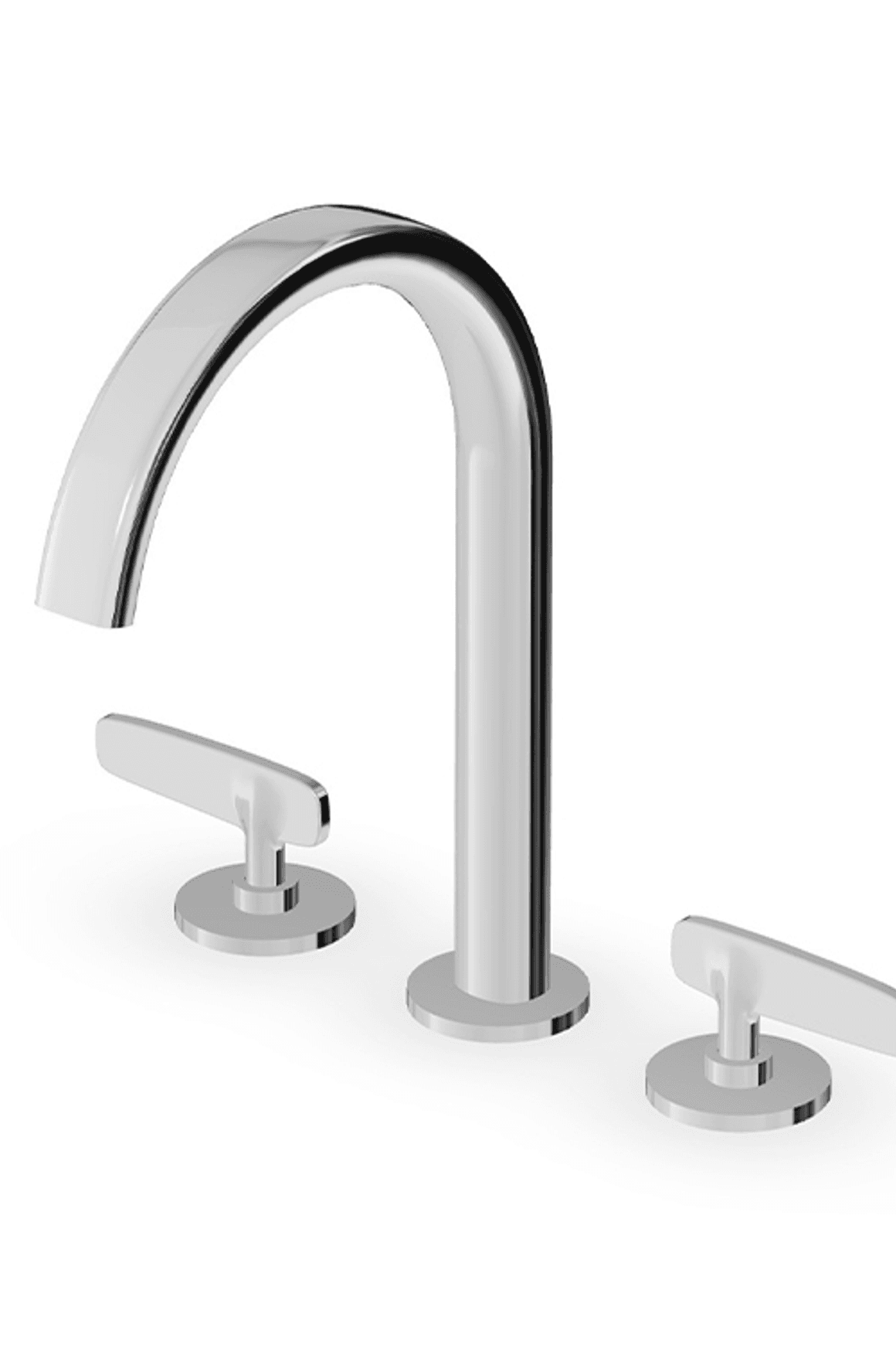 Veloce 3th Deck Mounted Basin Mixer Gooseneck Spout
