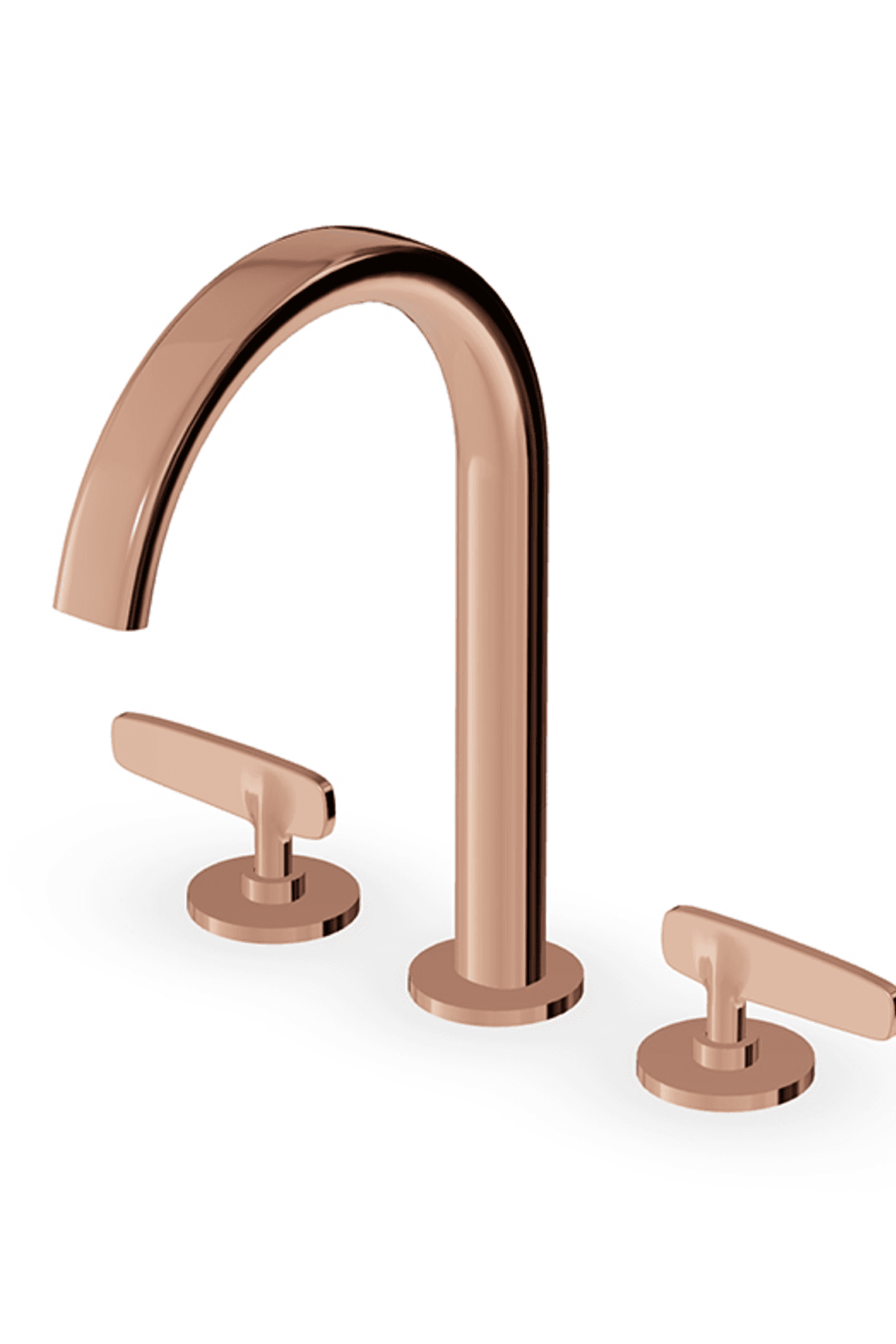 Veloce 3th Deck Mounted Basin Mixer Gooseneck Spout