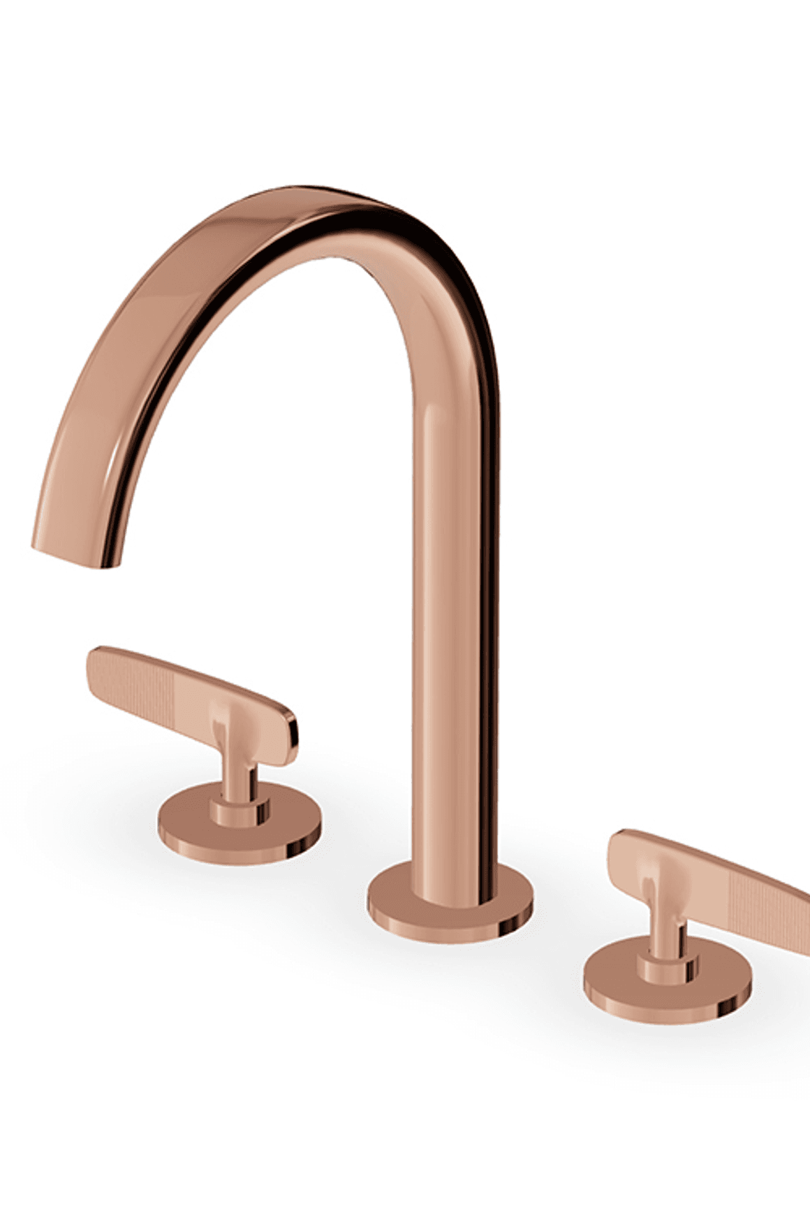 Veloce 3th Deck Mounted Basin Mixer Gooseneck Spout