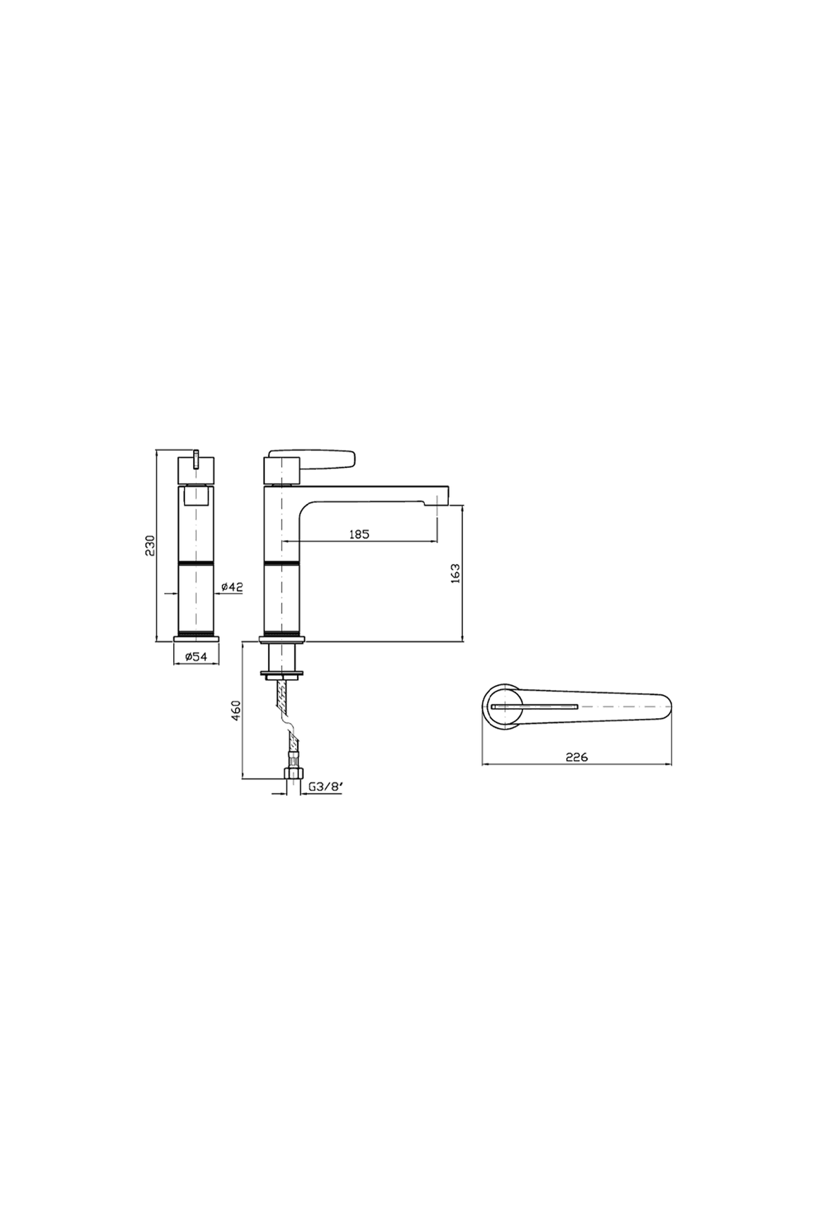 Veloce Extended Spout Basin Mixer