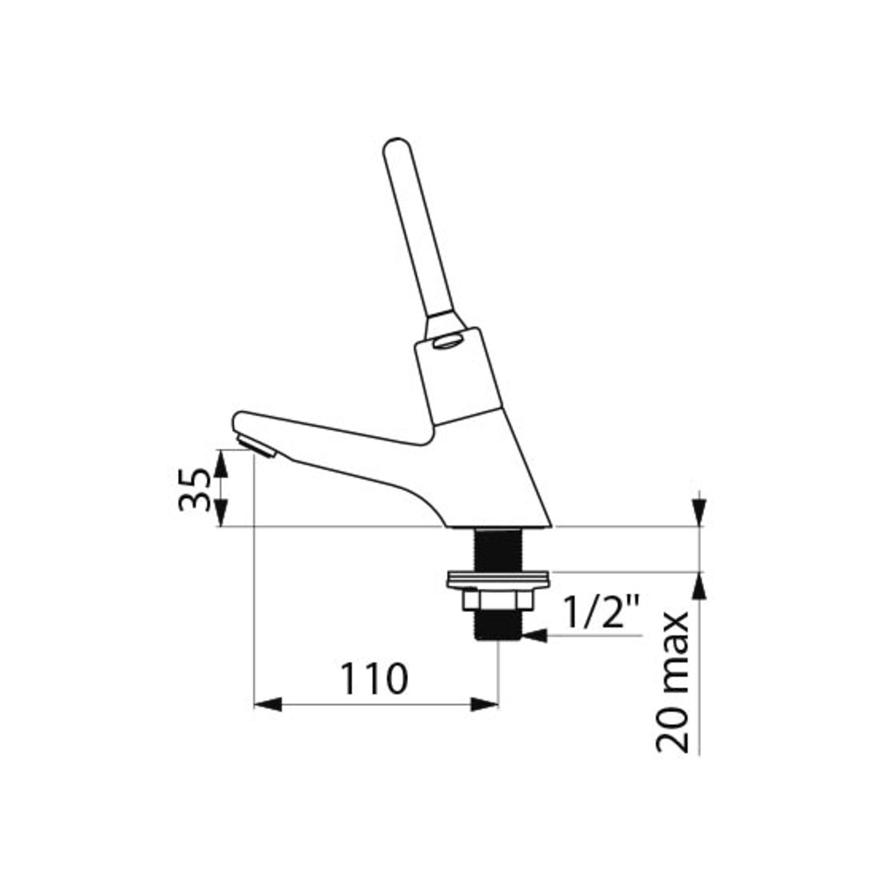 DELABIE Tempostop time flow basin lever tap- Lead Free*