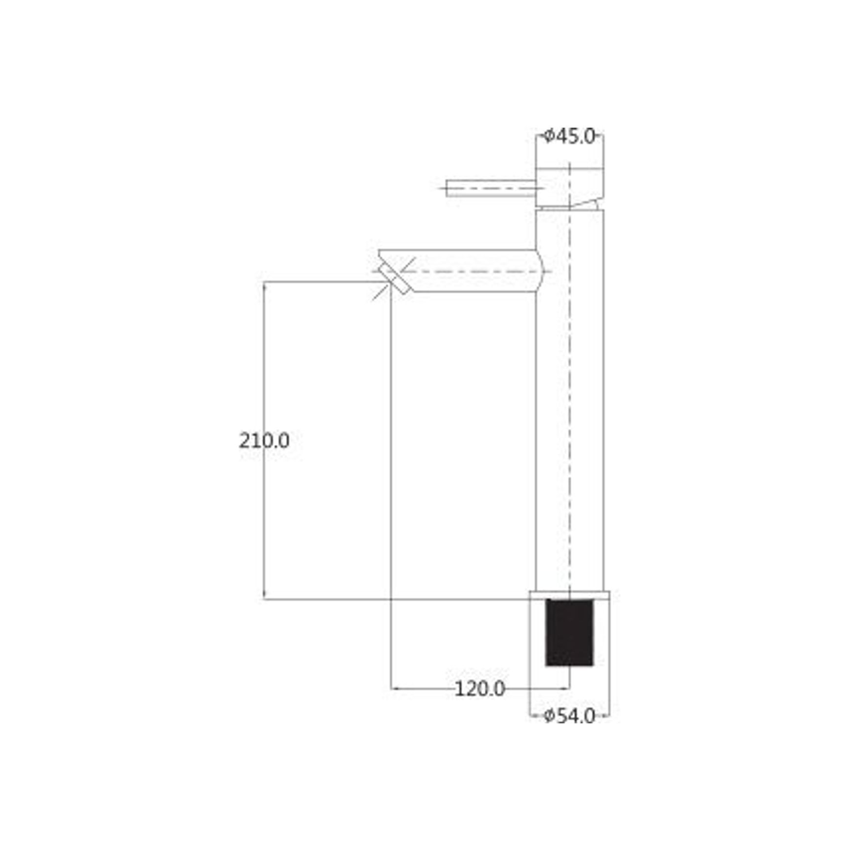 Stainless Minimal High Rise Basin Mixer