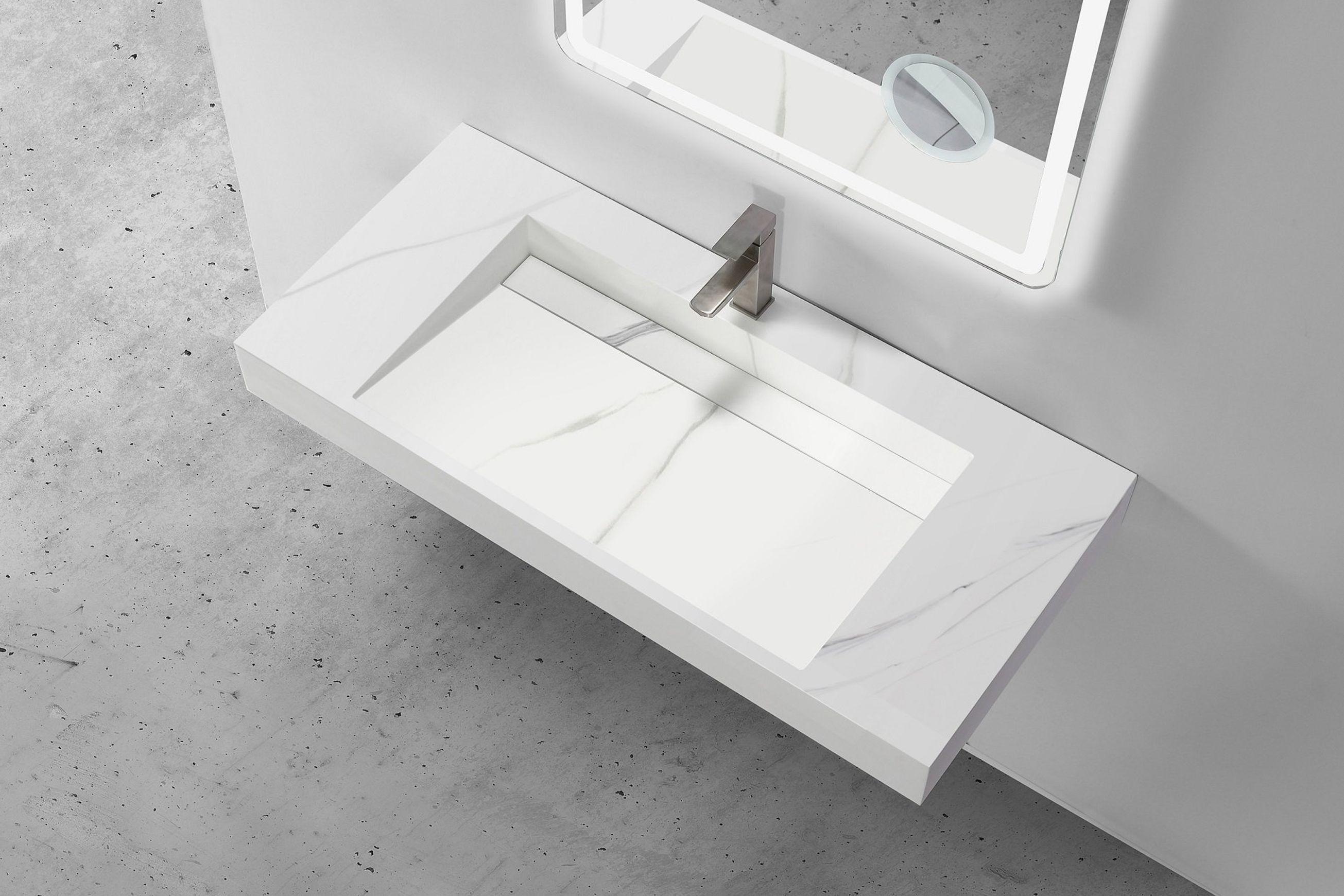 Marble Custom Wall Hung Hugi Basin Collection