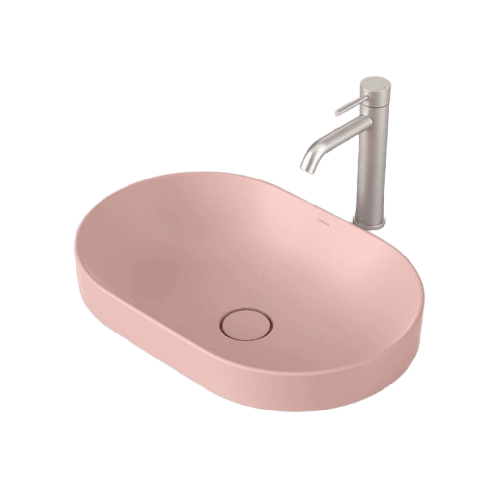 Liano II 530mm Pill Inset Basin - Matte Pink