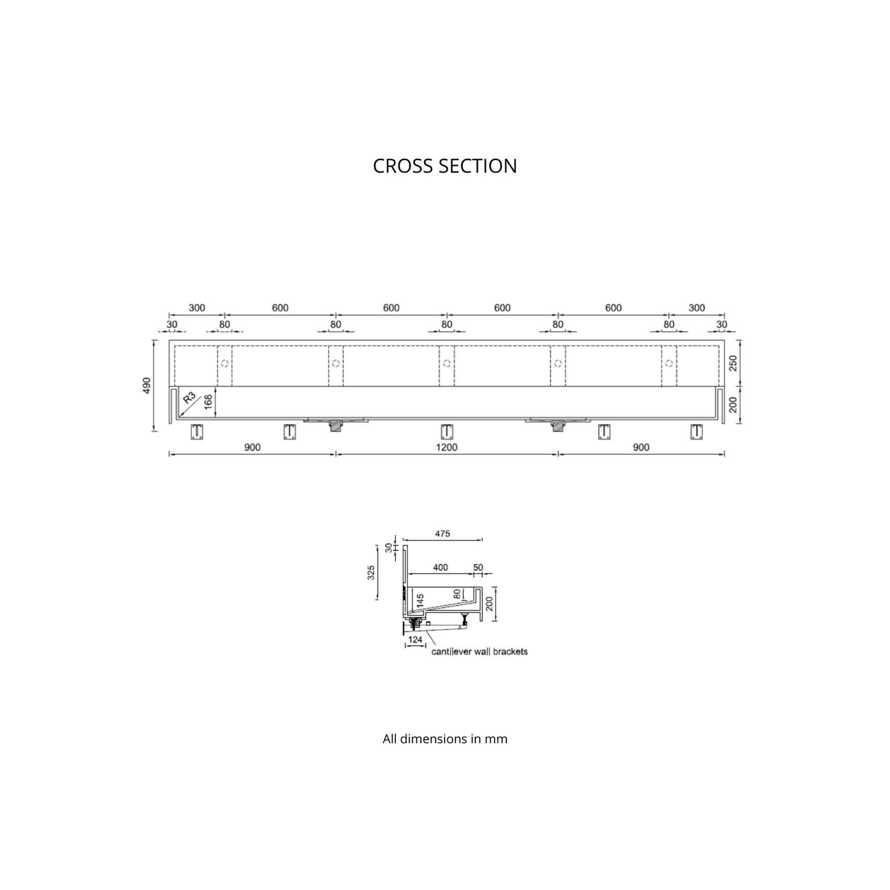 Corian® Washplane 3225 dimensions