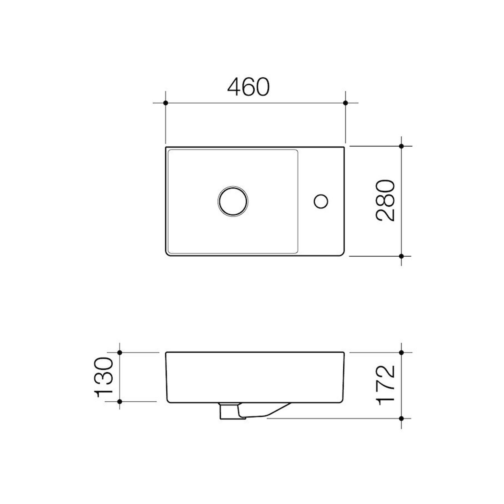 Urbane II Hand Wall Basin 1TH NOF